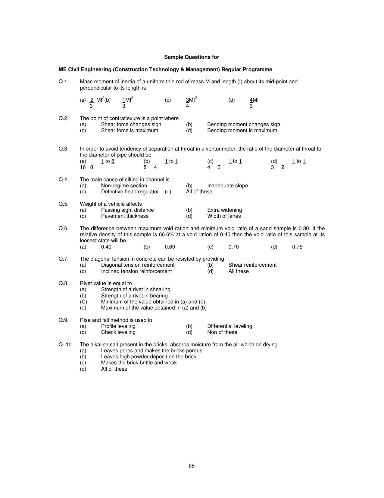 PUCET PG Exam - Page 86