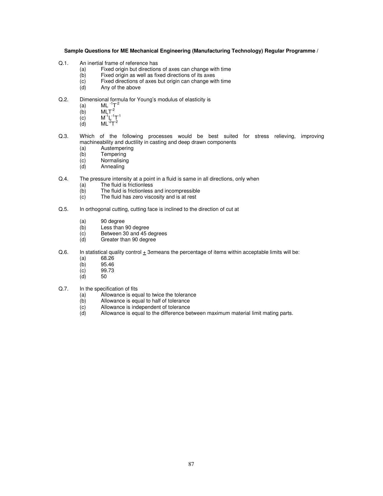 PUCET PG Exam - Page 87