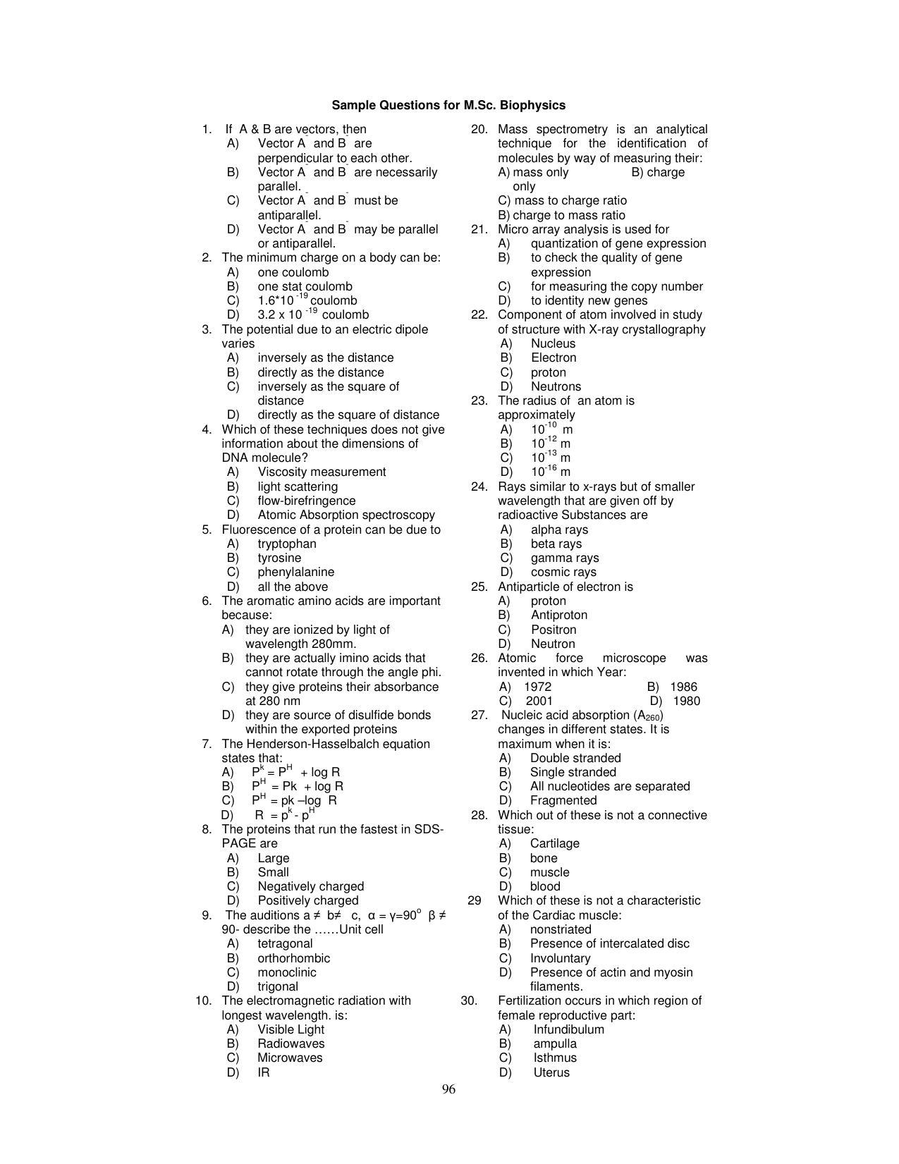 PUCET PG Exam - Page 96