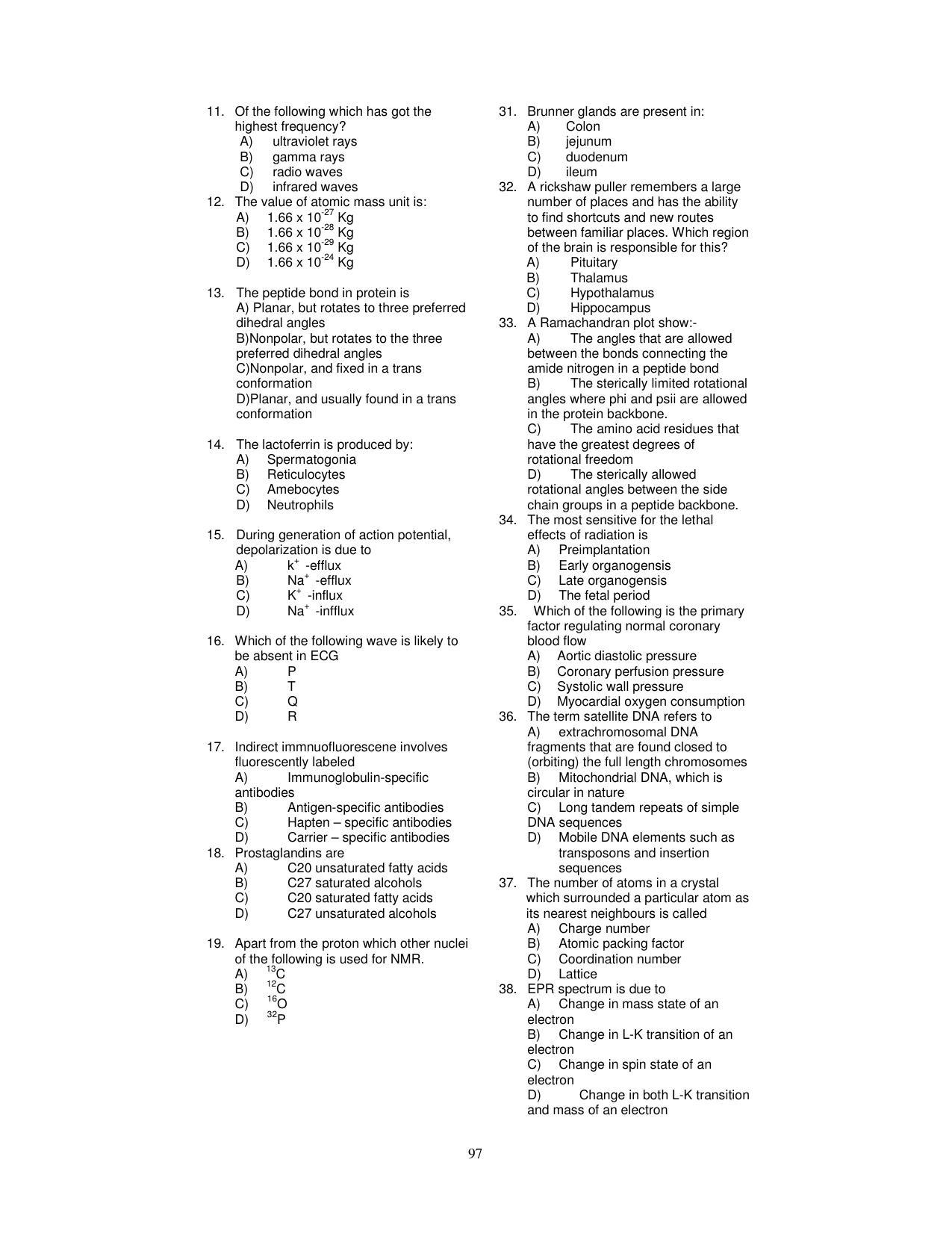 PUCET PG Exam - Page 97