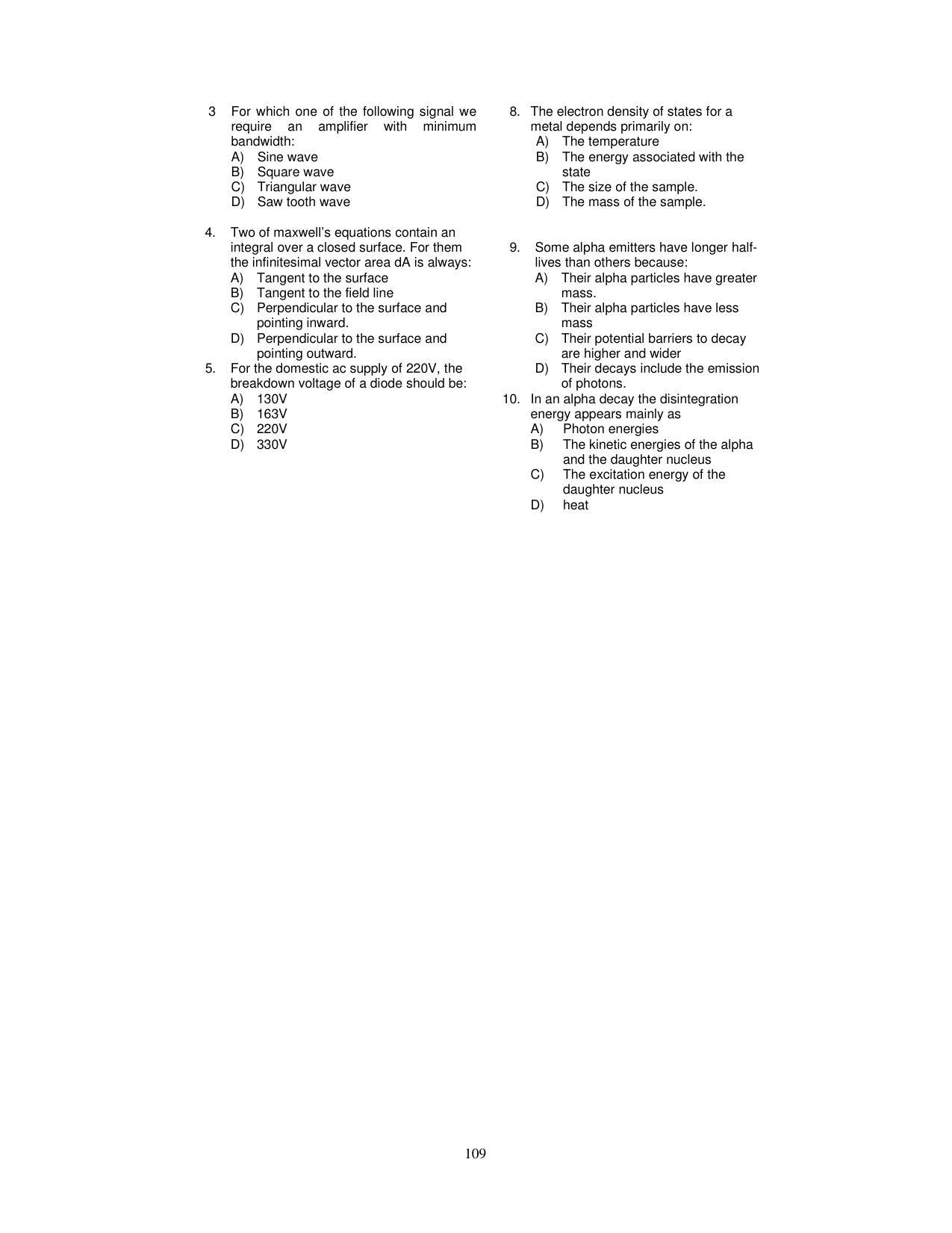 PUCET PG Exam - Page 109