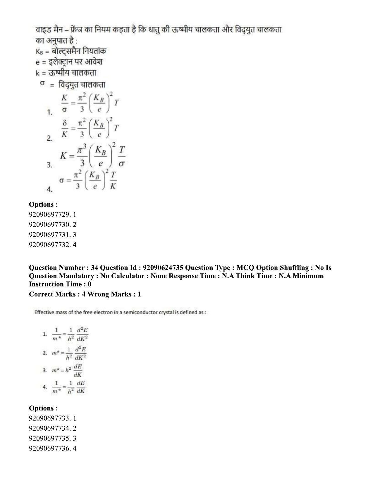 CUET PG 2023: SCQP18 – Material Science and Technology (Hin) - Shift 3 (24-06-2023) Question Paper  - Page 35