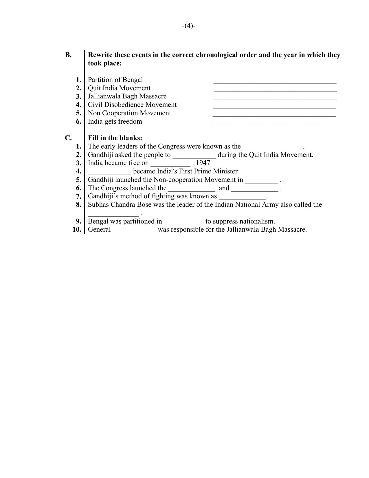Worksheet for Class 5 Social Science Assignment 1 - Page 4
