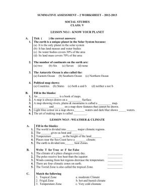 Worksheet for Class 5 Social Science Assignment 1