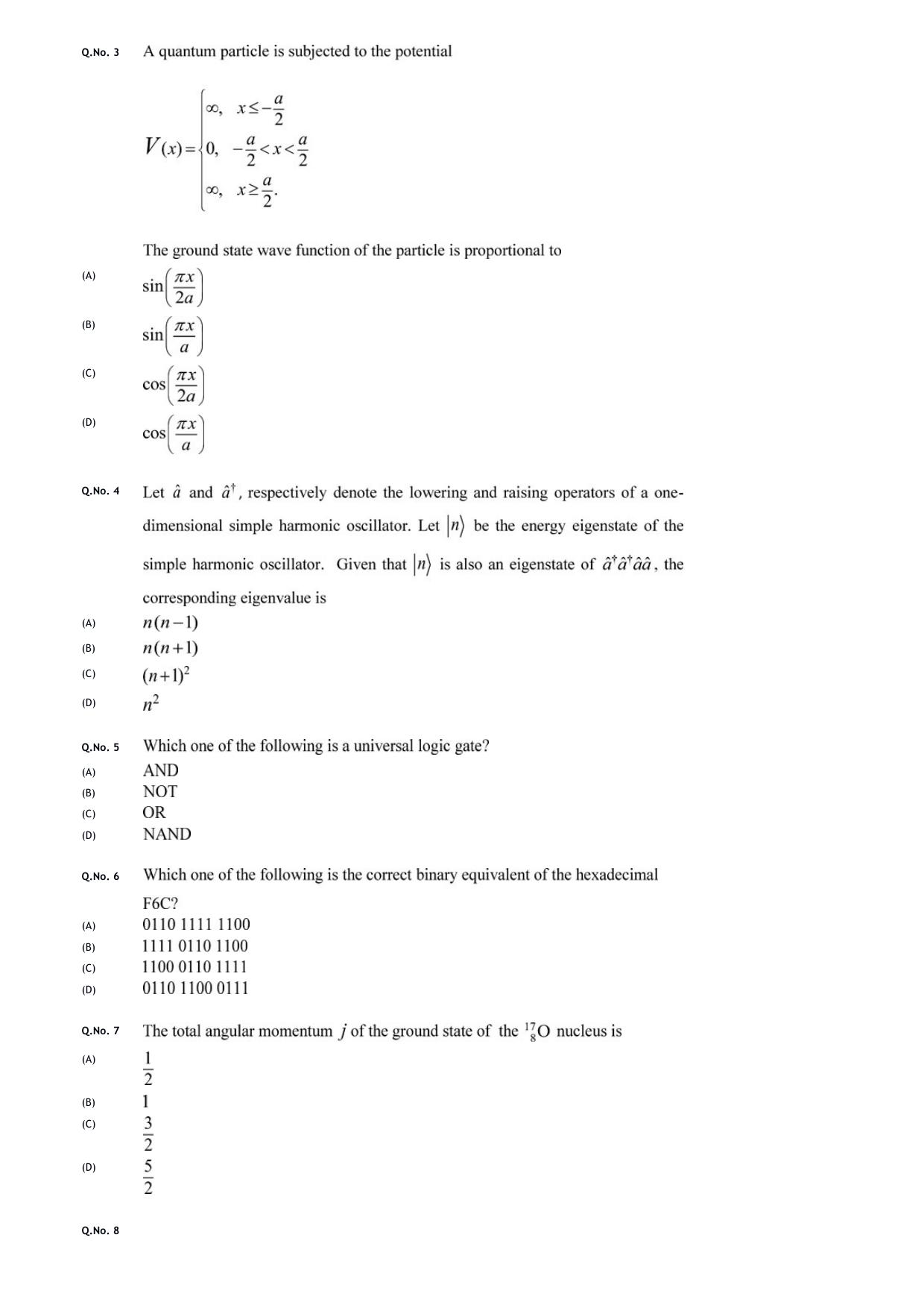 GATE 2020 Physics (PH) Question Paper - Page 4