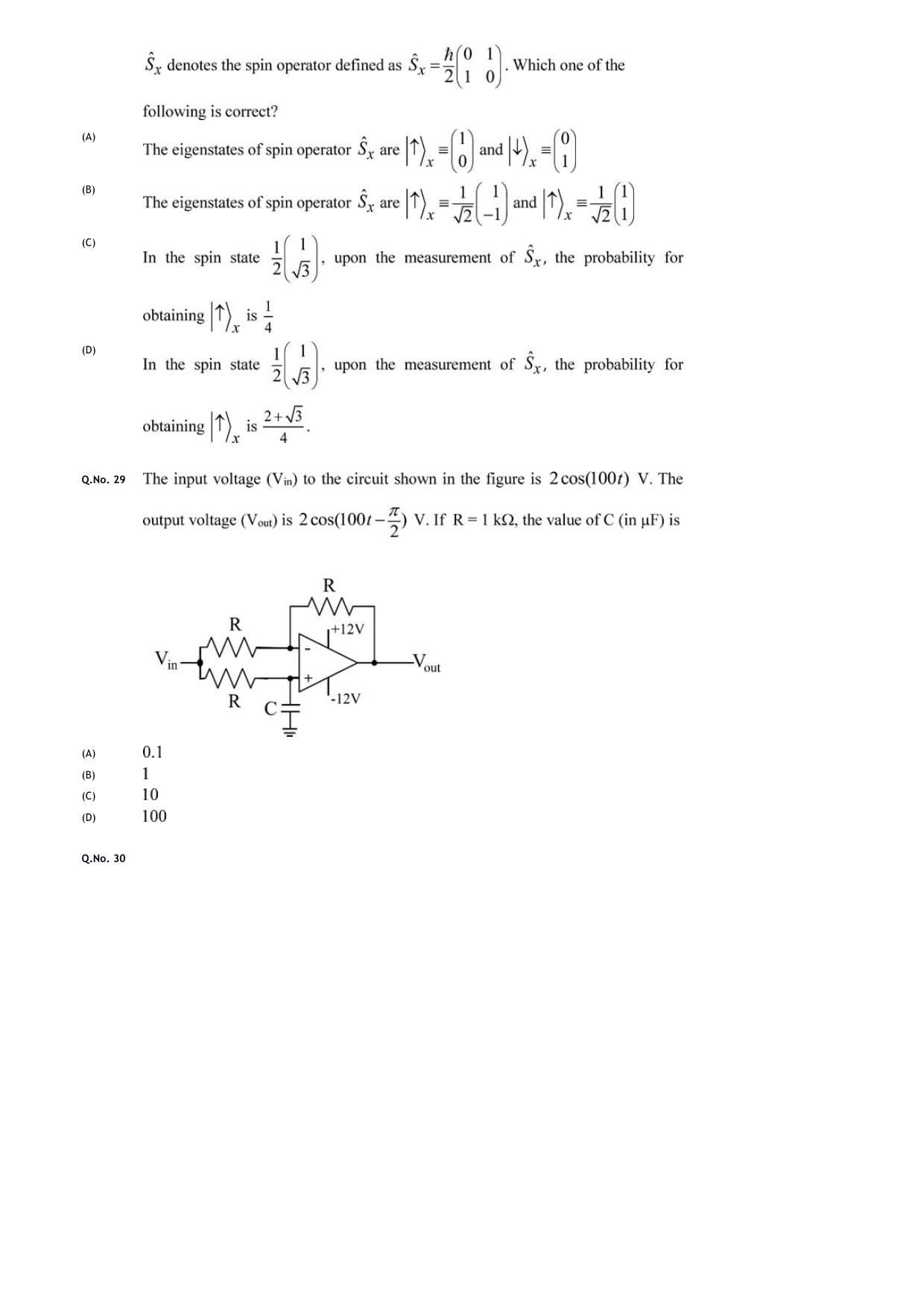 GATE 2020 Physics (PH) Question Paper - Page 9