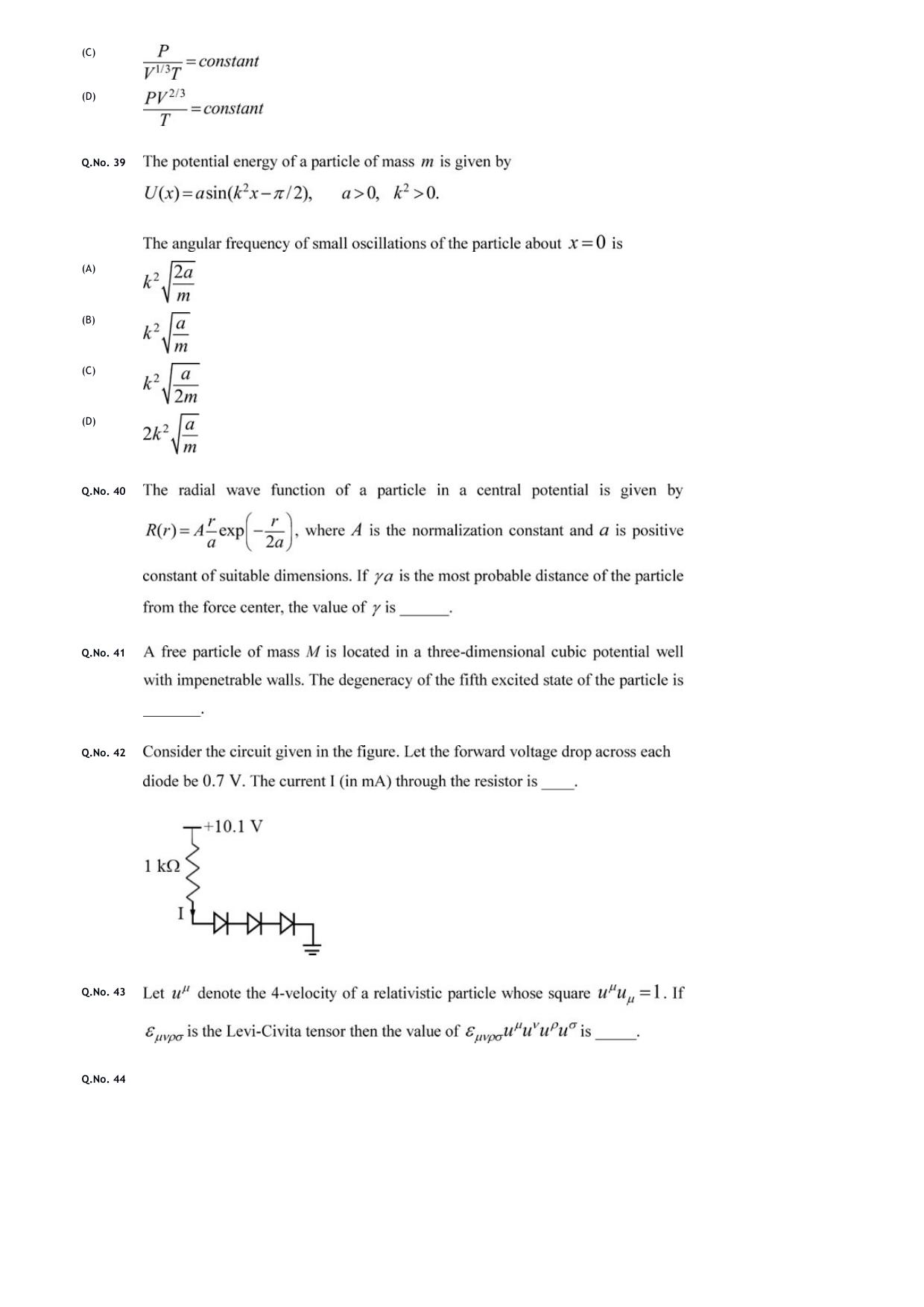 GATE 2020 Physics (PH) Question Paper - Page 13