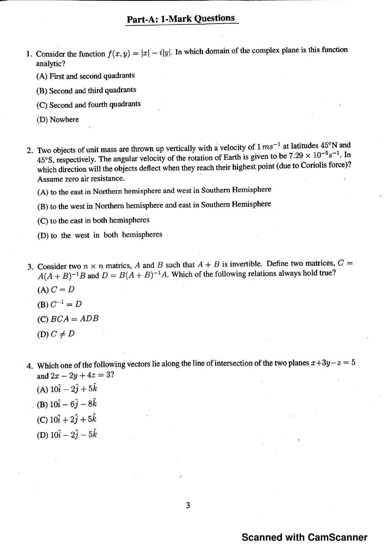 JEST 2019 Physics Question Paper with Answer key - Page 1