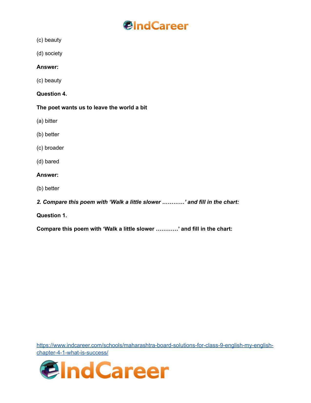 Maharashtra Board Solutions for Class 9- English (My English): Chapter 4.1- What is Success? - Page 7