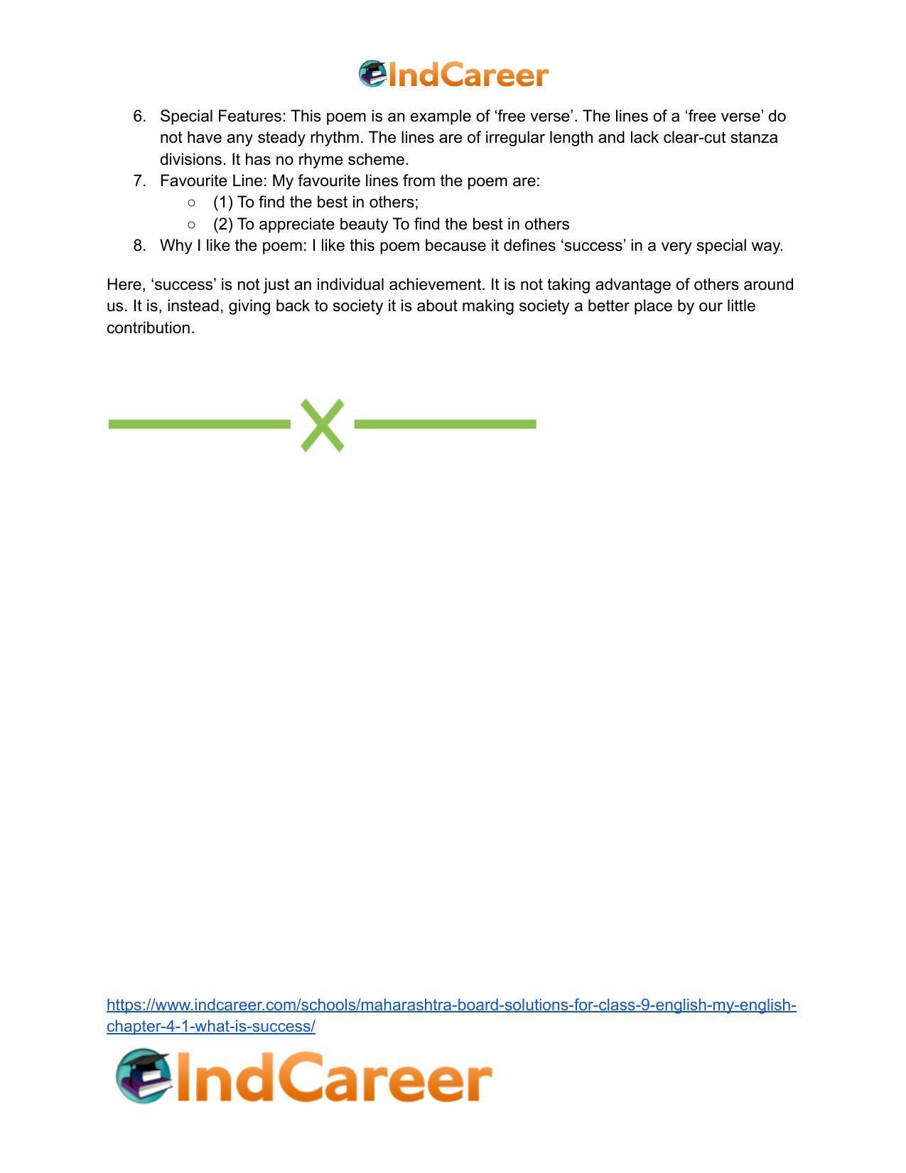 Maharashtra Board Solutions for Class 9- English (My English): Chapter 4.1- What is Success? - Page 13