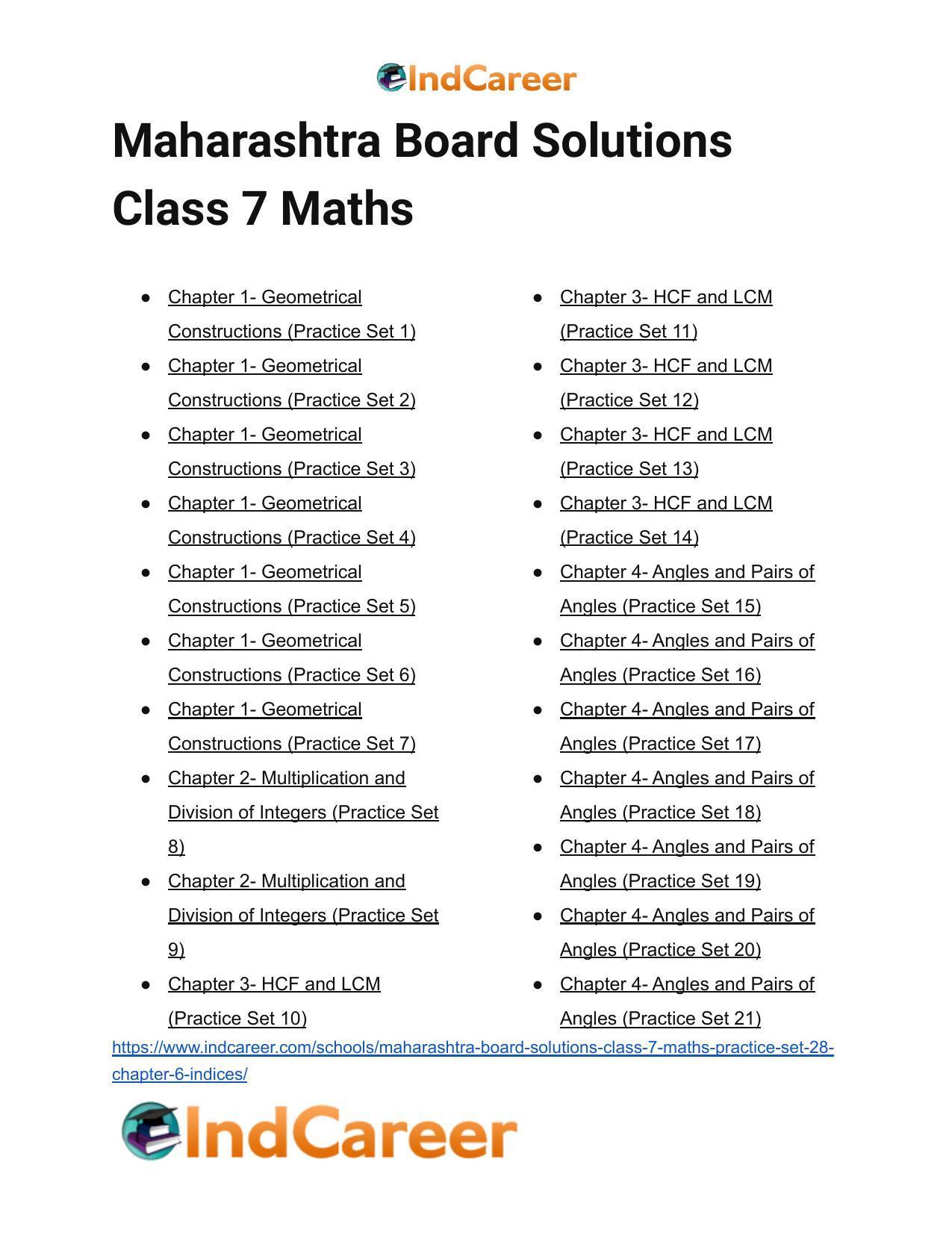 Maharashtra Board Solutions Class 7-Maths (Practice Set 28): Chapter 6- Indices - Page 6