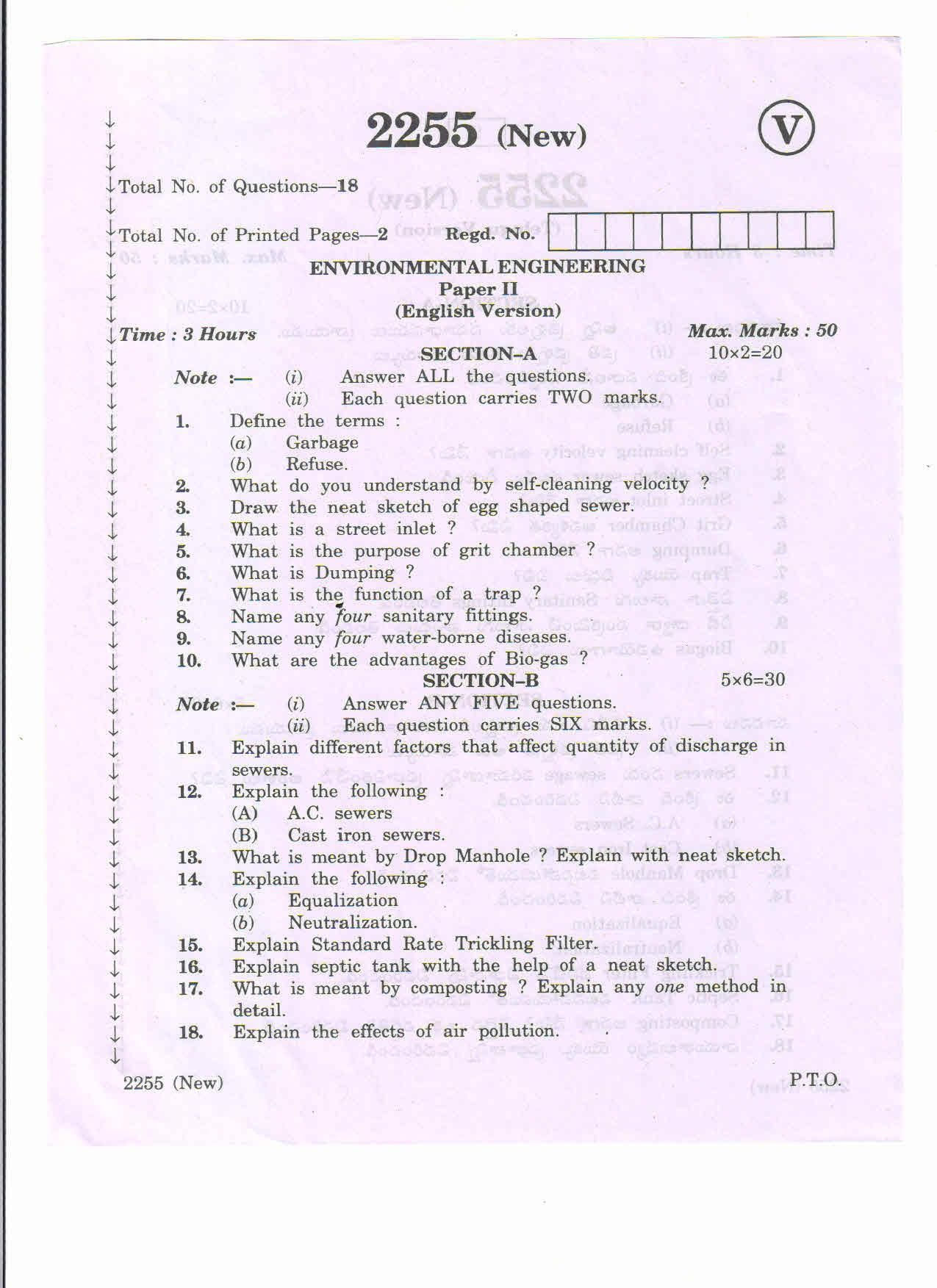 AP Inter 2nd Year Environmental Engineering-II (new) March-2020-Vocational Question Pape - Page 1