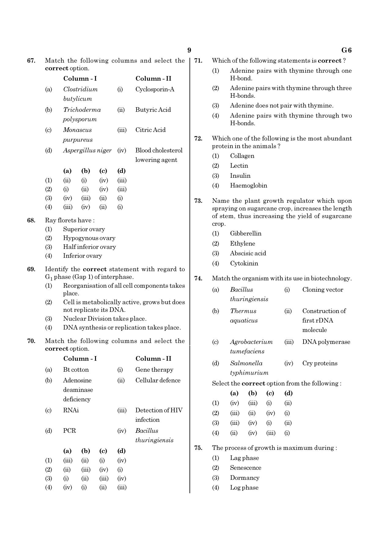 NEET G6 2020 Question Paper - Page 9