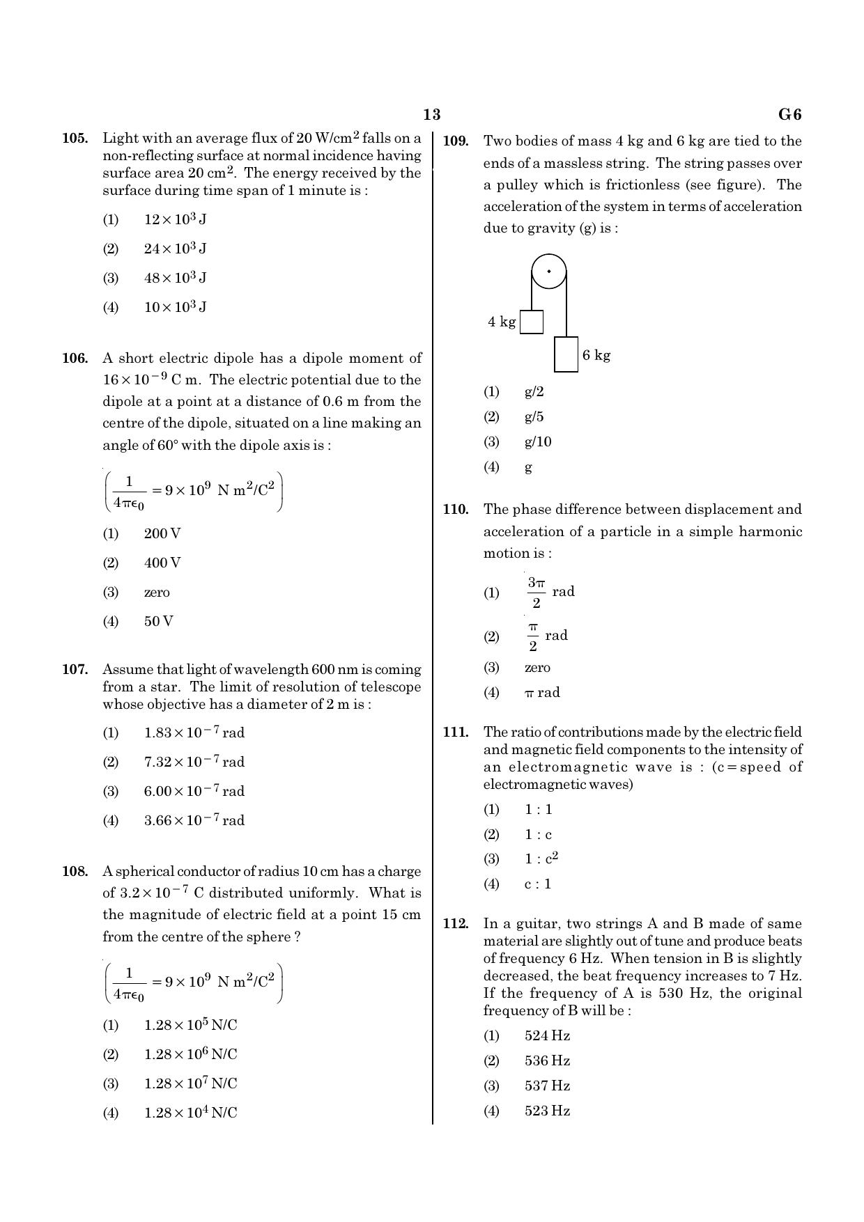 NEET G6 2020 Question Paper - Page 13