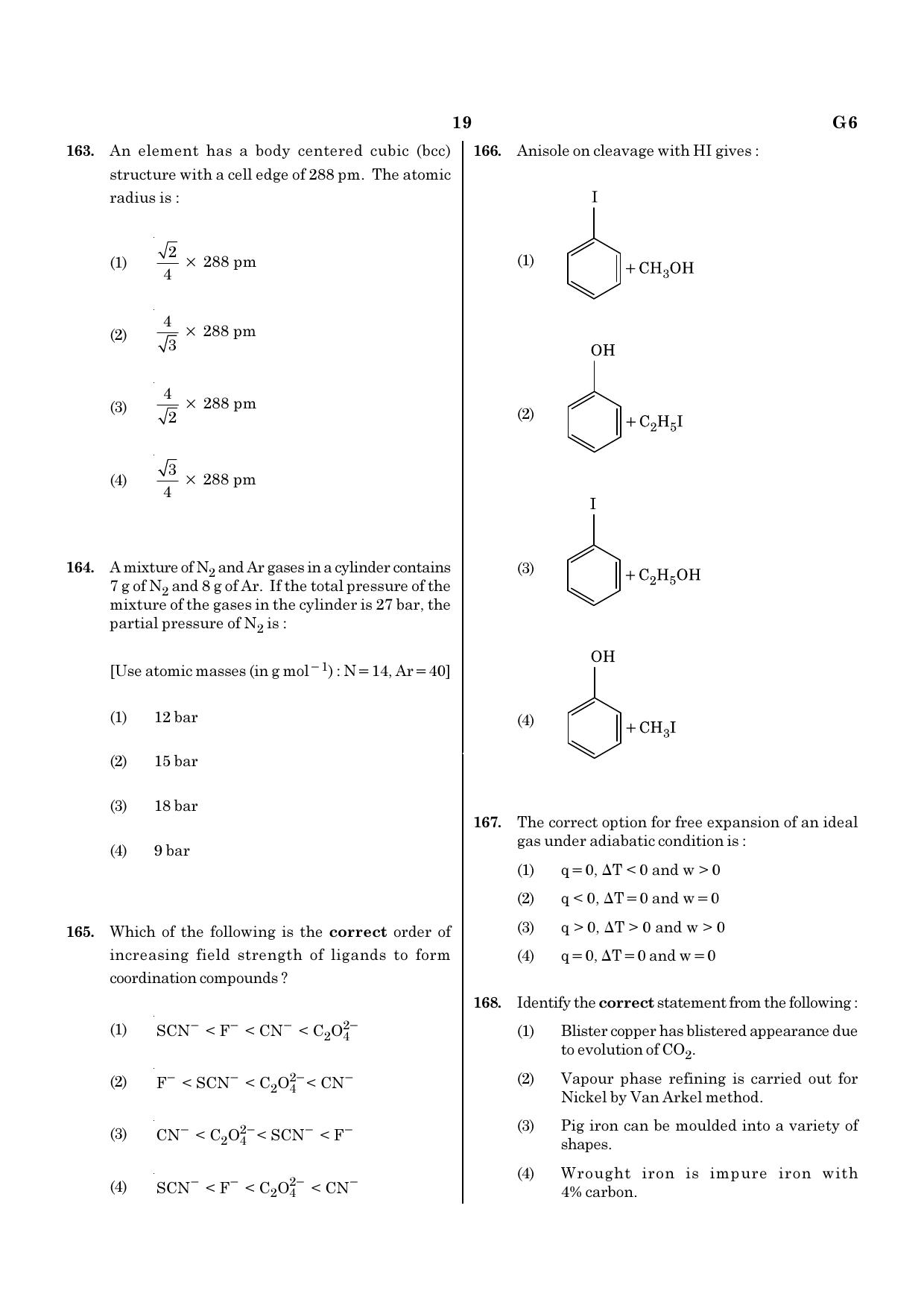 NEET G6 2020 Question Paper - Page 19