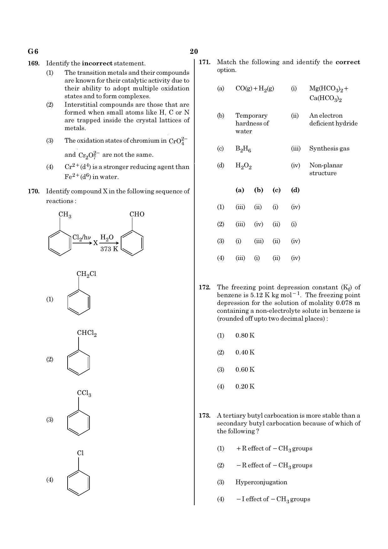NEET G6 2020 Question Paper - Page 20