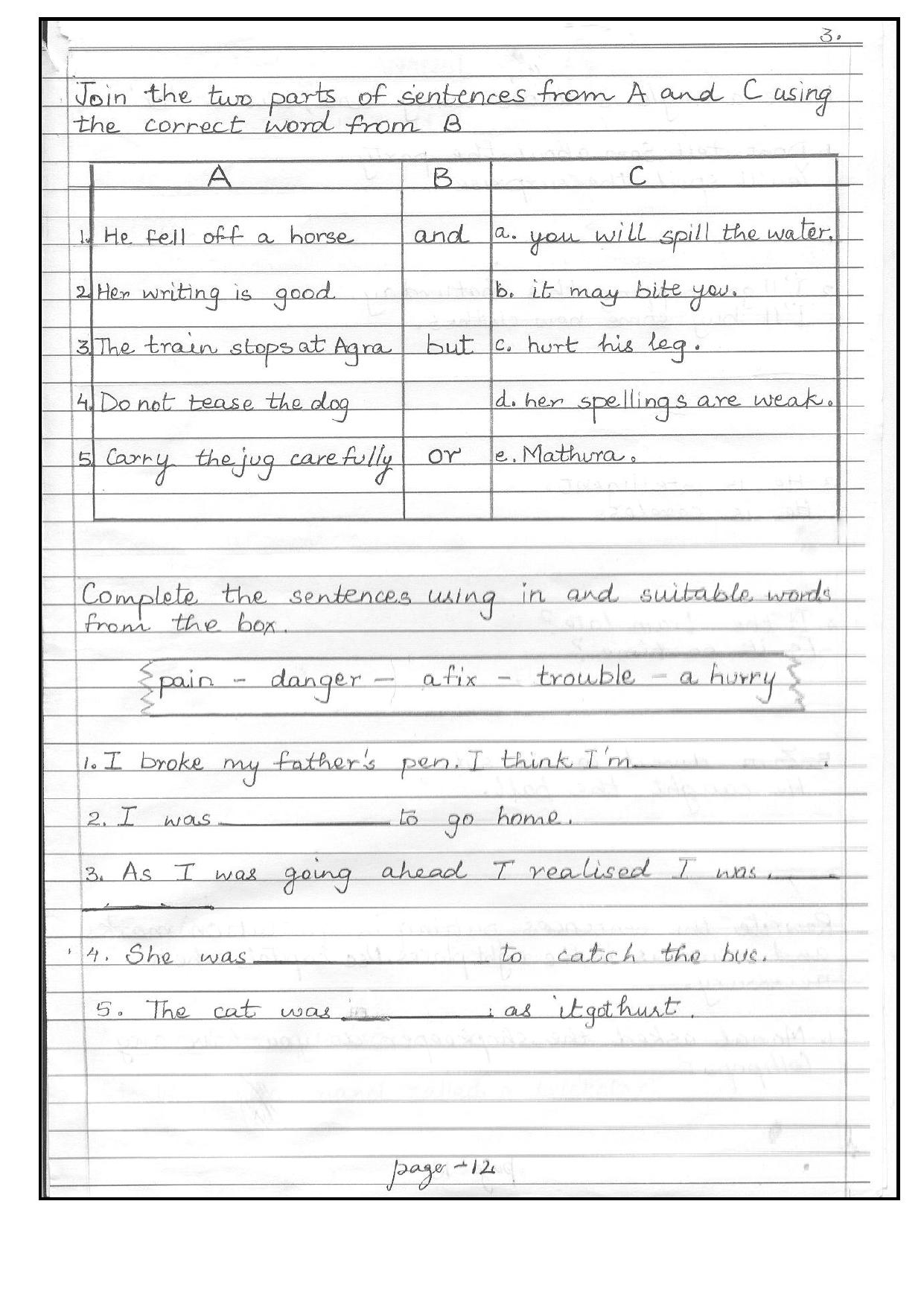 Worksheet for Class 4 English Assignment 100 Anansi - Page 3