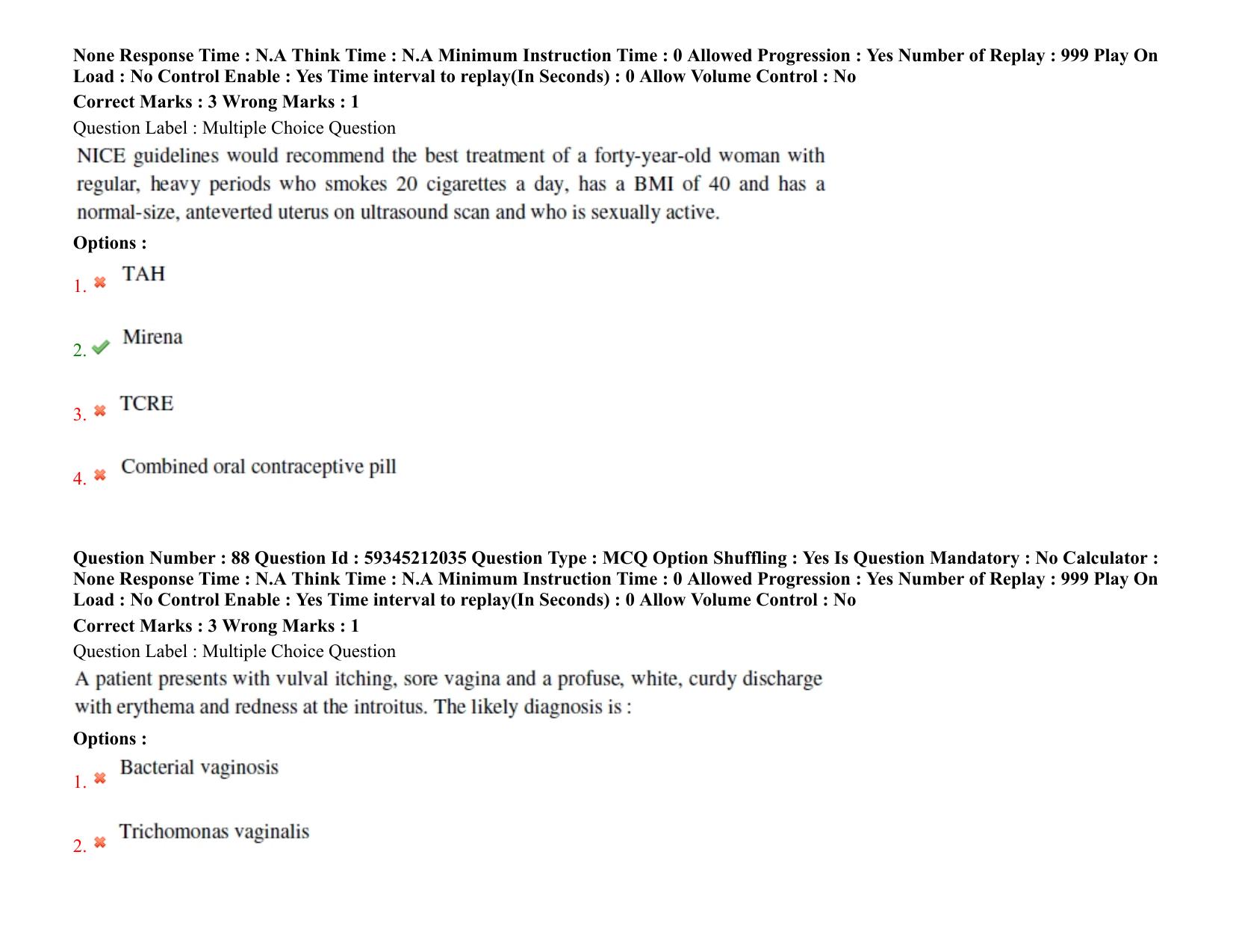 BHU RET Obstetrics & Gynecology 2021 Question Paper - Page 66