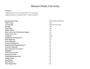 BHU RET Obstetrics & Gynecology 2021 Question Paper