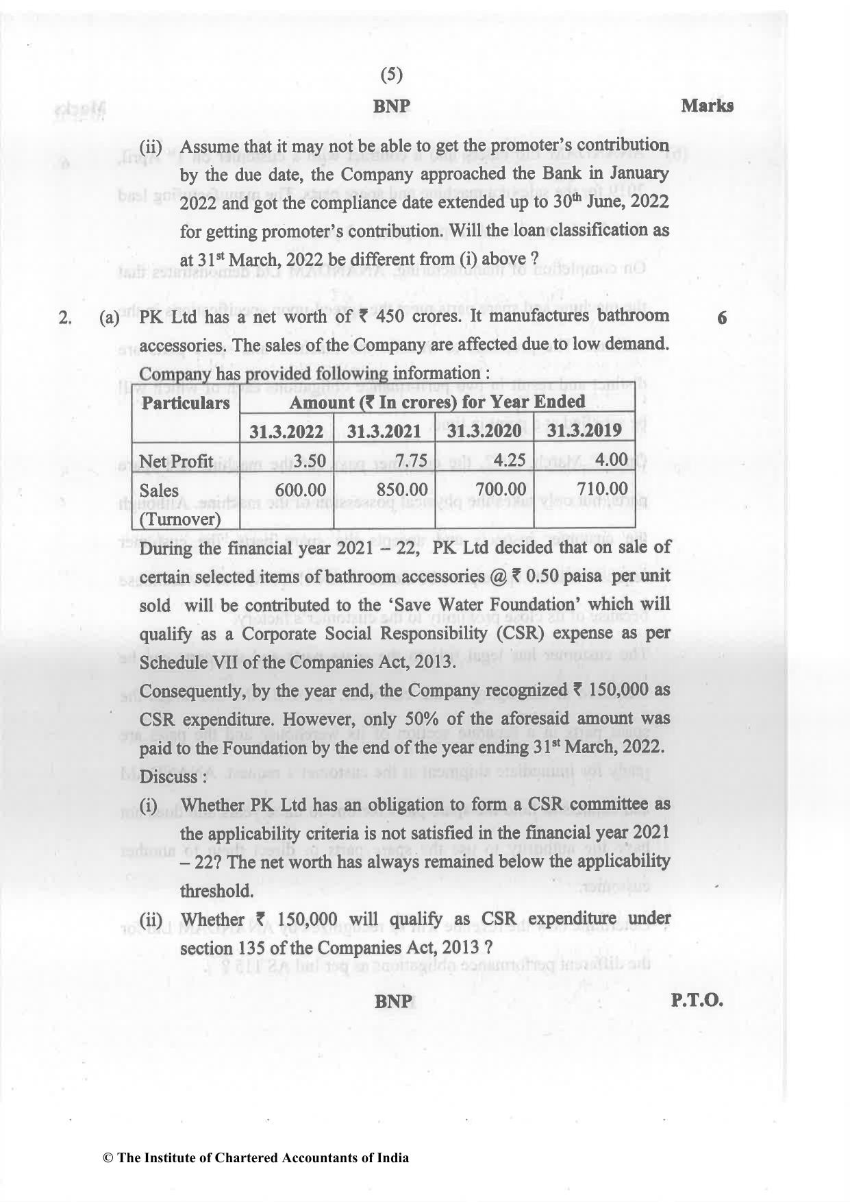 CA Final May 2022 Question Paper - Paper 1 – Financial Reporting - Page 5