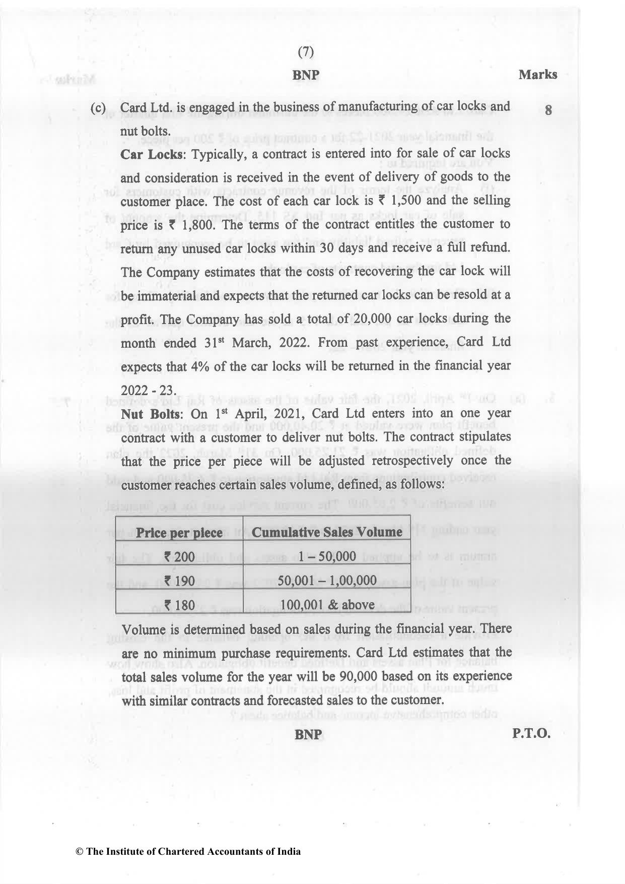CA Final May 2022 Question Paper - Paper 1 – Financial Reporting - Page 7