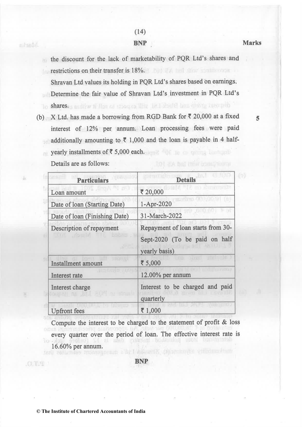 CA Final May 2022 Question Paper - Paper 1 – Financial Reporting - Page 14