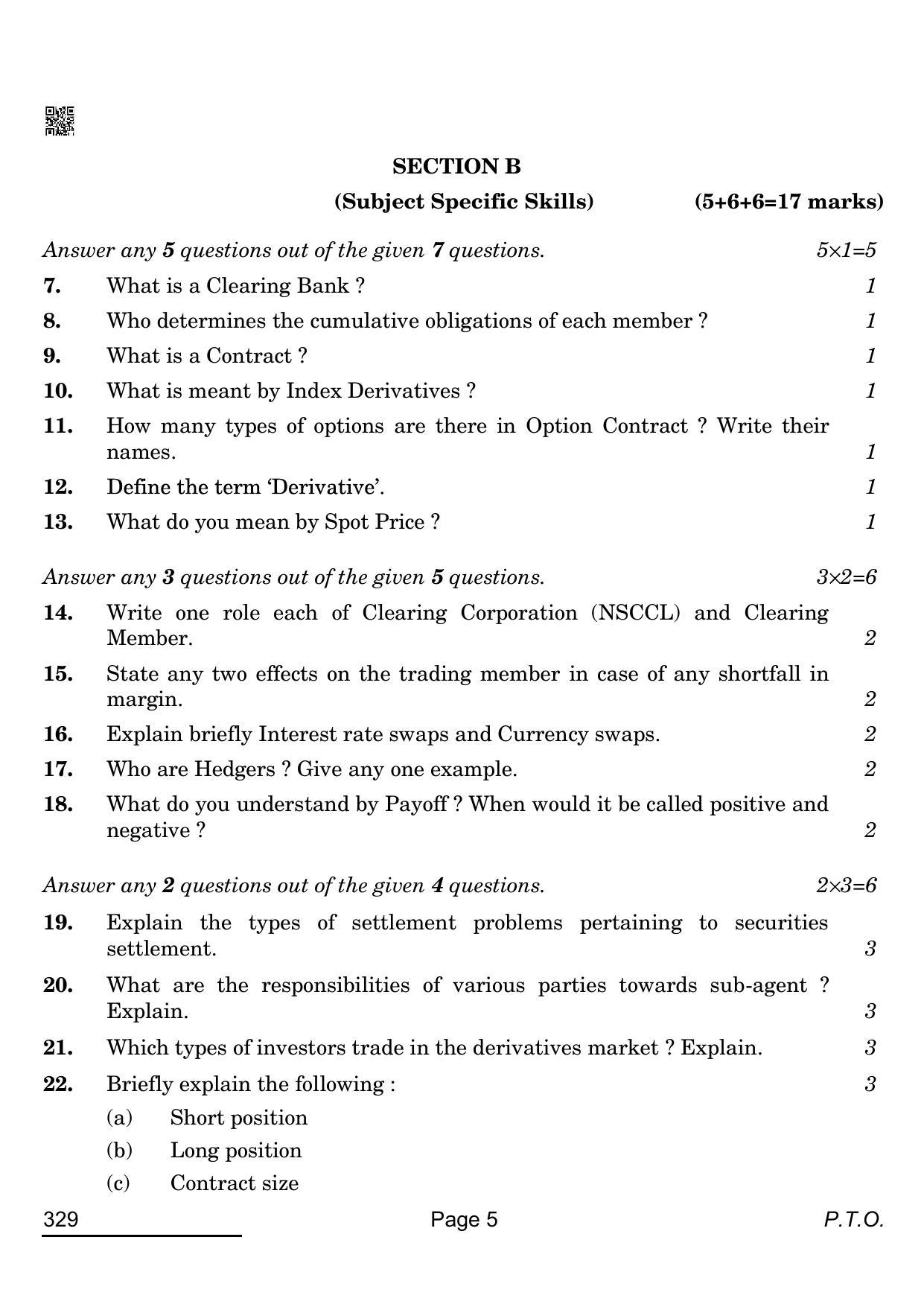 CBSE Class 12 329_Financial Markets Management 2022 Question Paper - Page 5