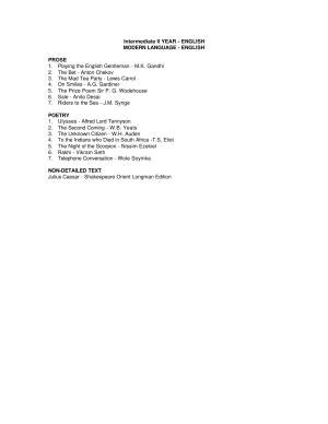 Telangana Board: TS Inter 2nd Year English (ML) Syllabus