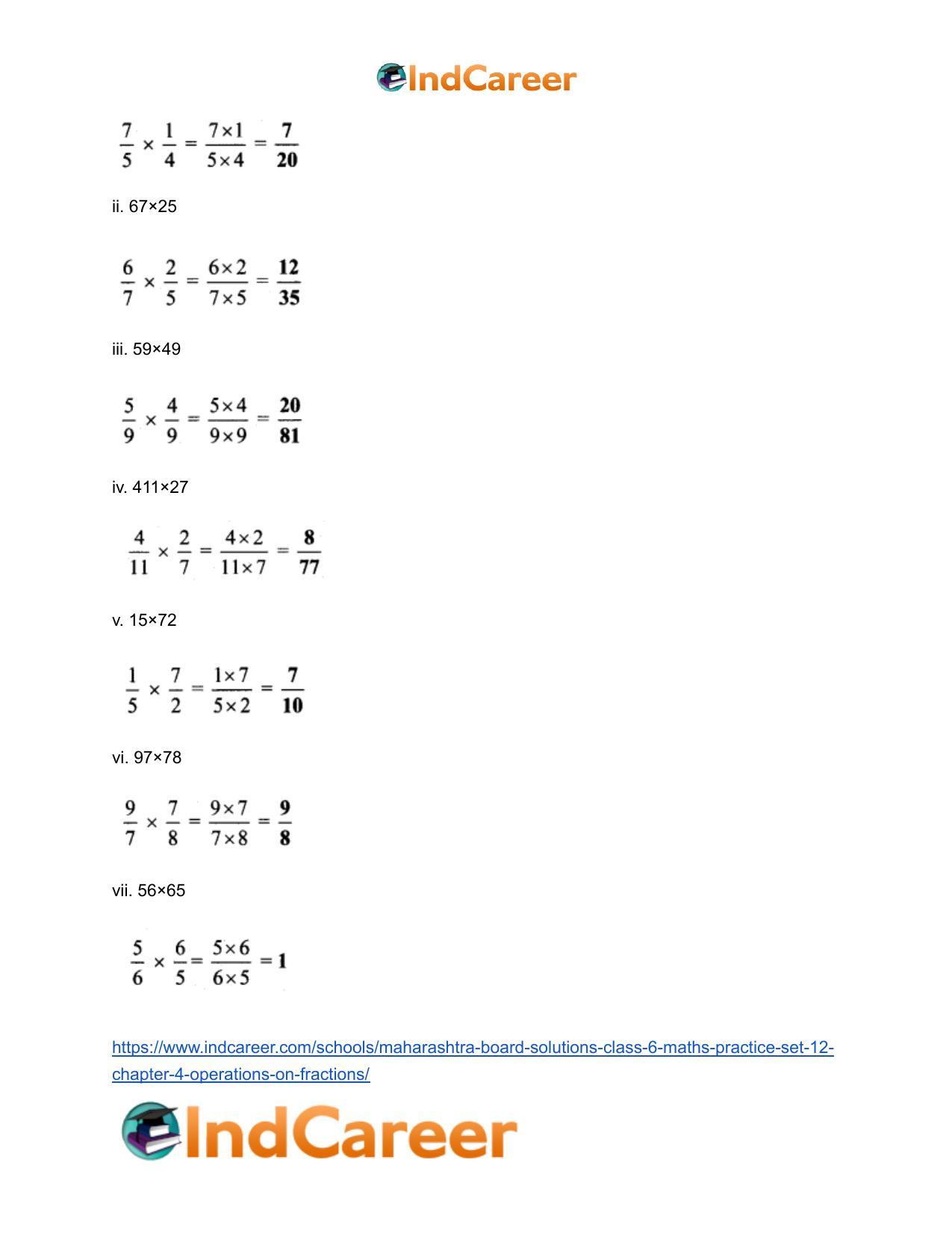 Maharashtra Board Solutions Class 6-Maths (Practice Set 12): Chapter 4- Operations on Fractions - Page 3