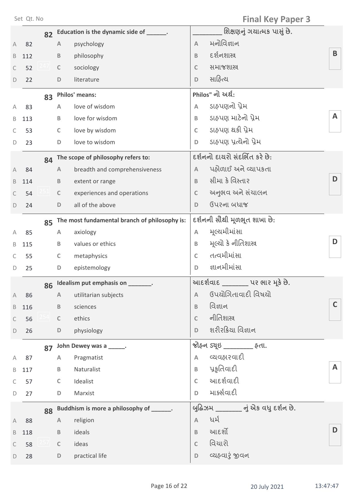 IITE Entrance Exam (i3T) Paper 3 Question Paper with Answer Key - Page 16