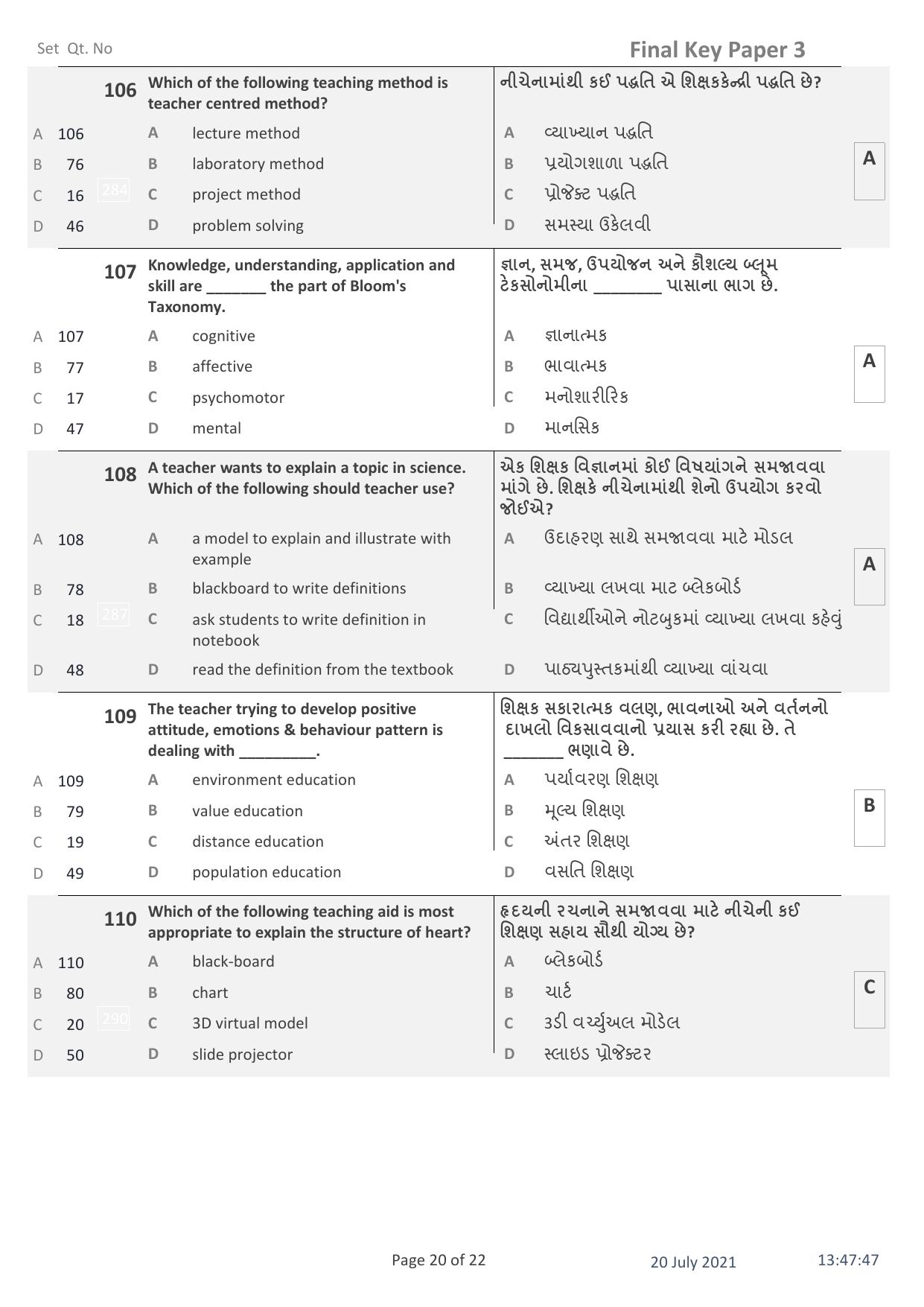 IITE Entrance Exam (i3T) Paper 3 Question Paper with Answer Key - Page 20