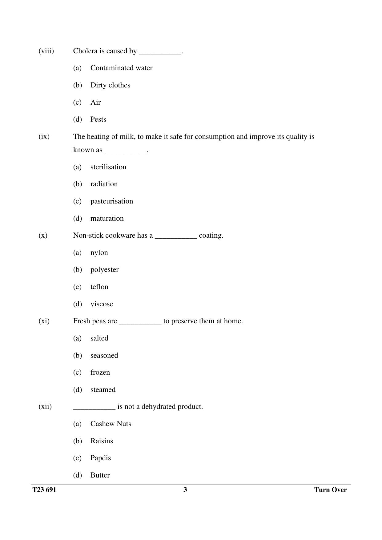 ICSE Class 10 COOKERY 2023 Question Paper - Page 3