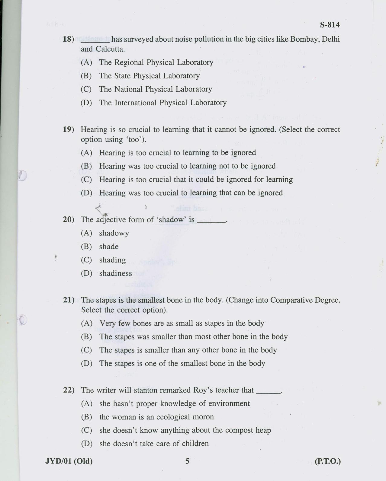 Gujarat Board Class 10th ENGLISH OLD COURSE 2019 Question Paper - Page 5