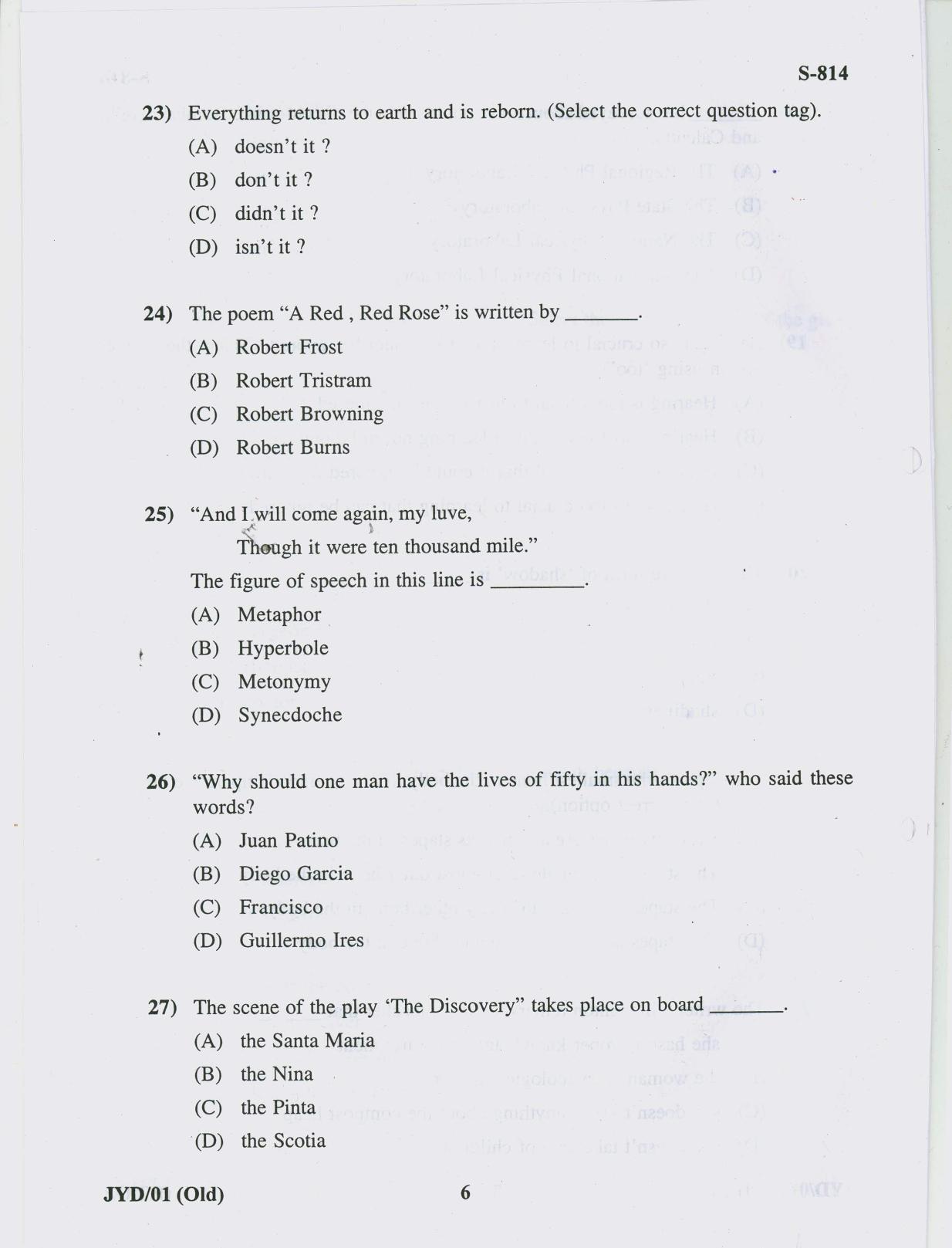Gujarat Board Class 10th ENGLISH OLD COURSE 2019 Question Paper - Page 6