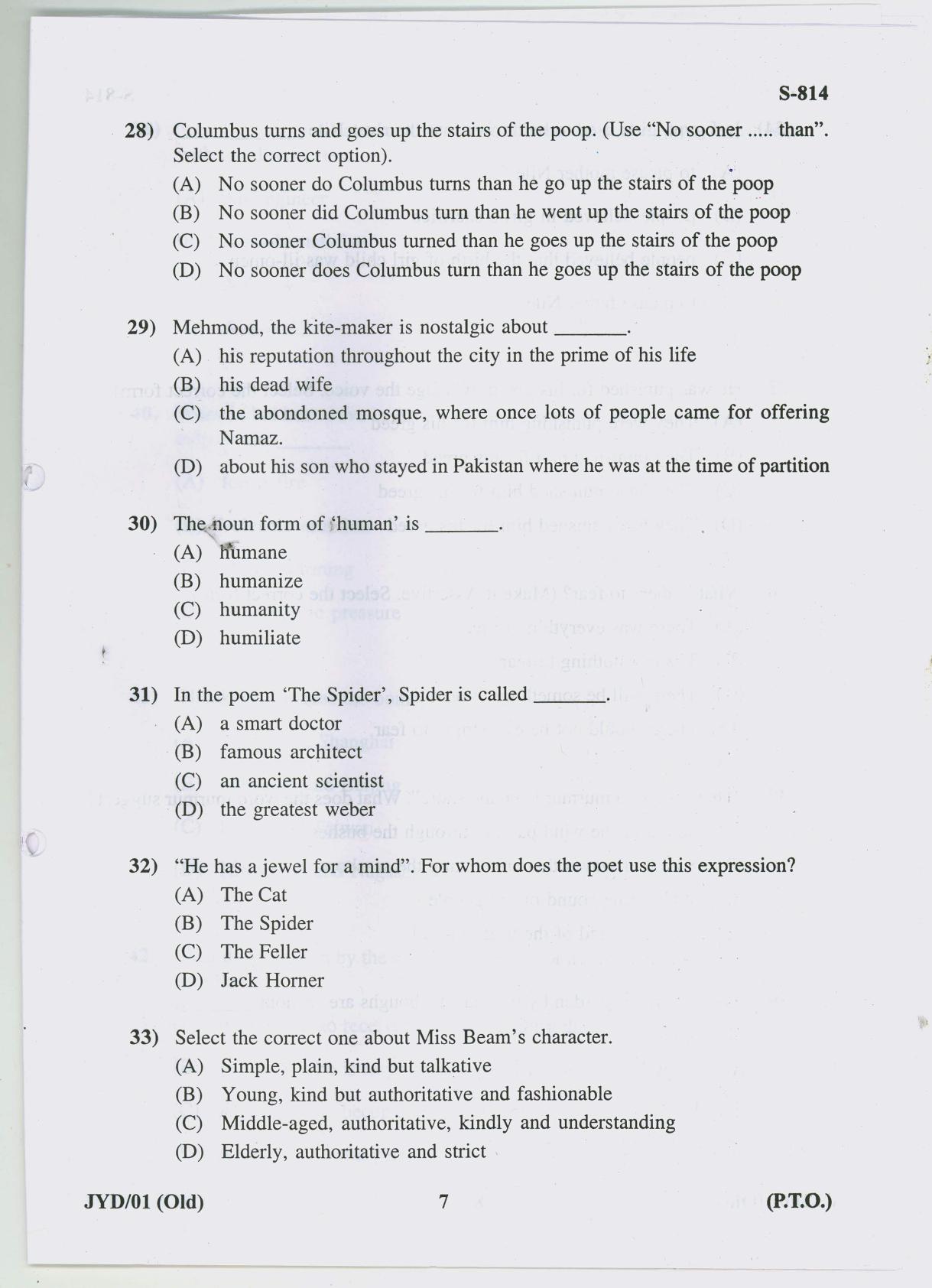 Gujarat Board Class 10th ENGLISH OLD COURSE 2019 Question Paper - Page 7