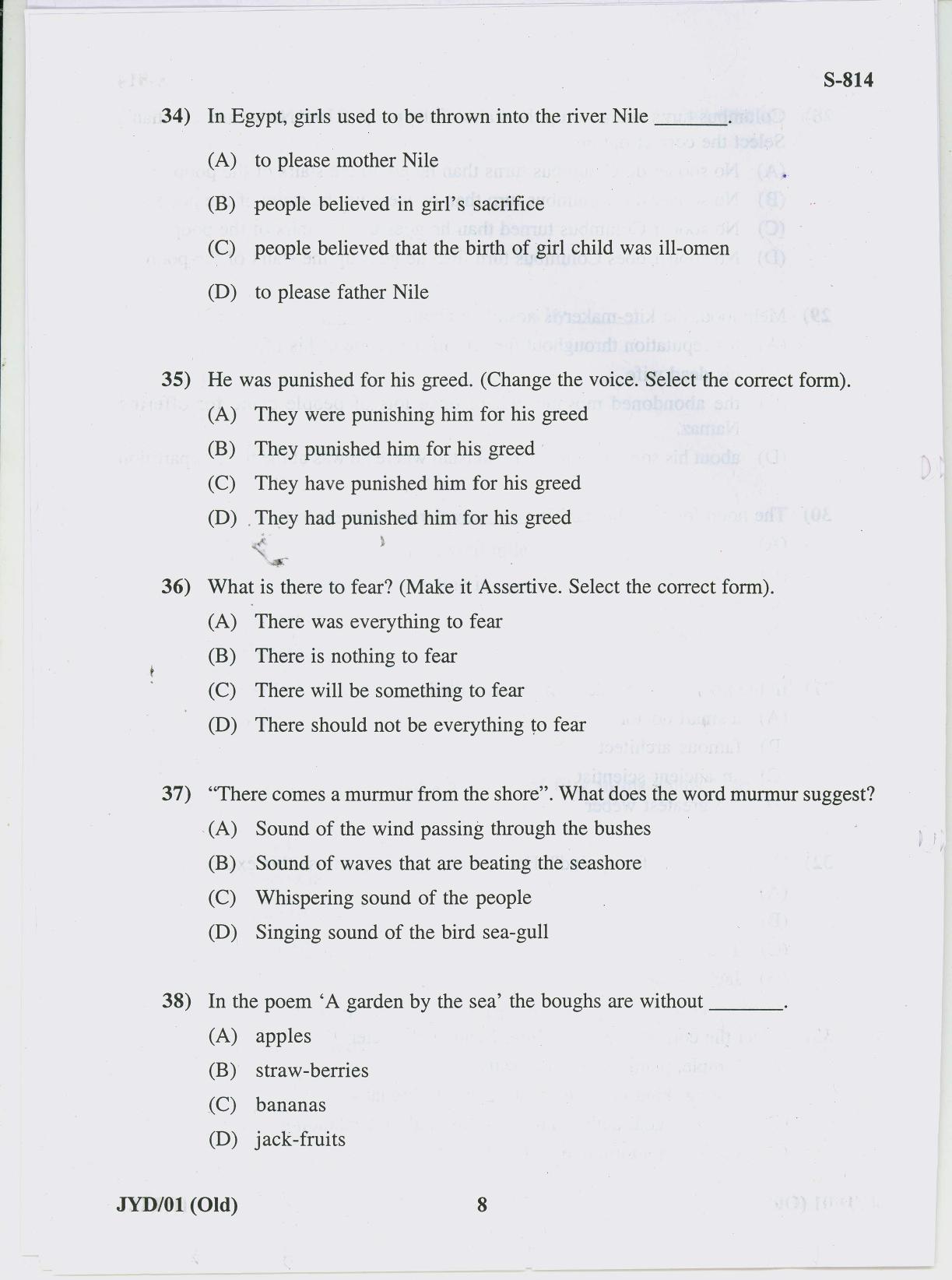 Gujarat Board Class 10th ENGLISH OLD COURSE 2019 Question Paper - Page 8