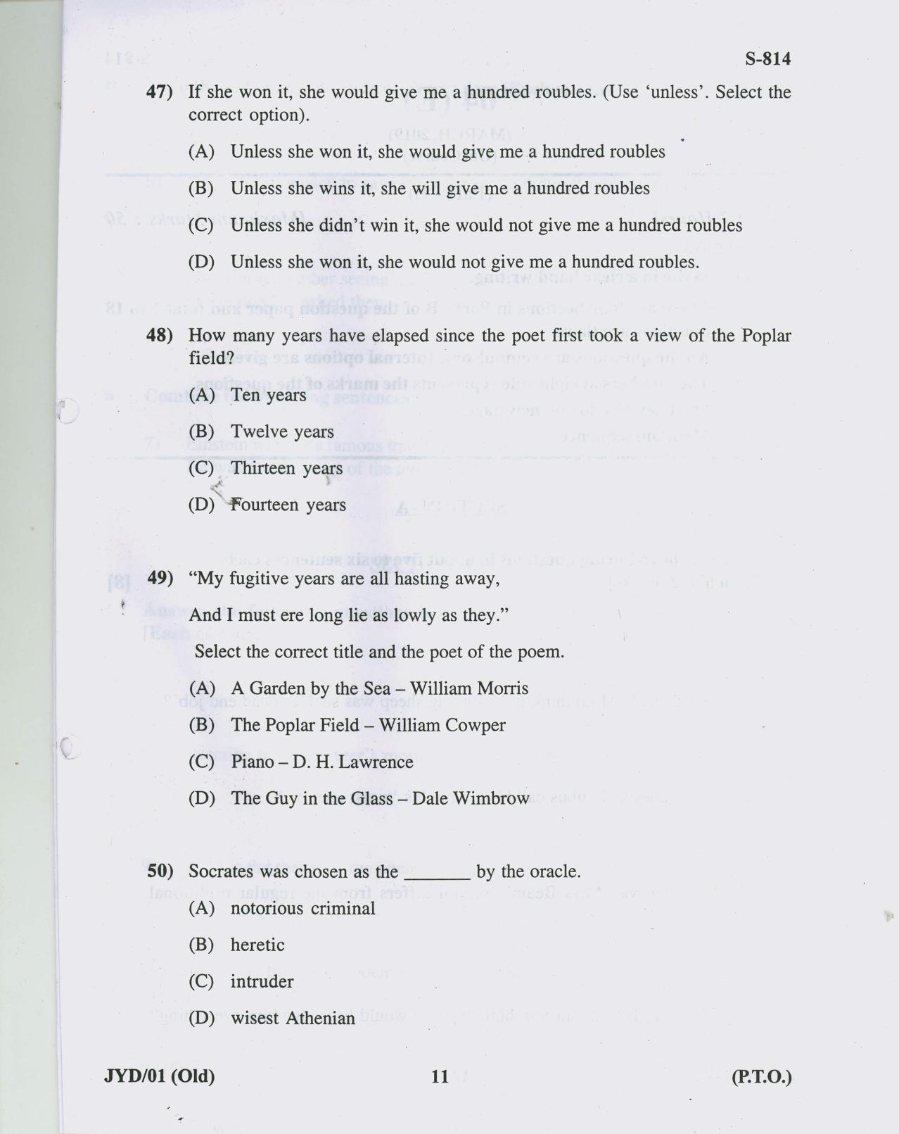 Gujarat Board Class 10th ENGLISH OLD COURSE 2019 Question Paper - Page 11