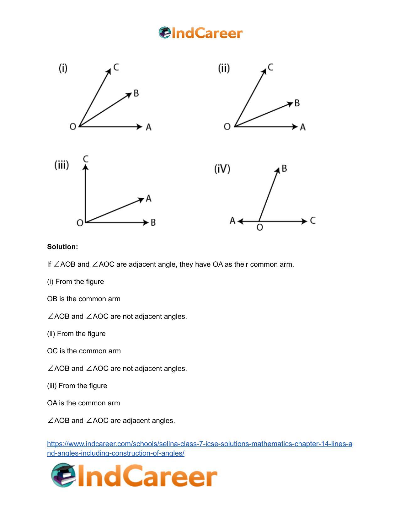 Selina Class 7 ICSE Solutions Mathematics : Chapter 14- Lines and Angles (Including Construction of Angles) - Page 4