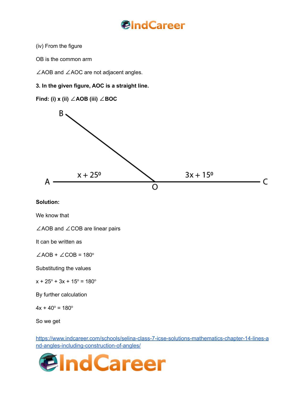 Selina Class 7 ICSE Solutions Mathematics : Chapter 14- Lines and Angles (Including Construction of Angles) - Page 5