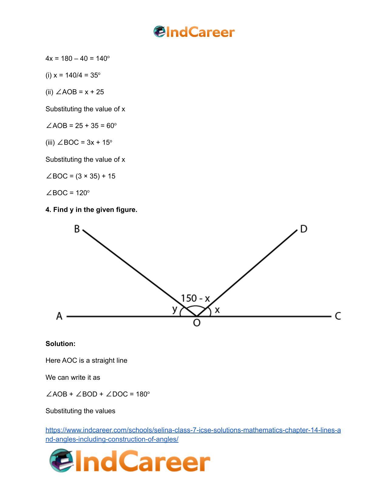 Selina Class 7 ICSE Solutions Mathematics : Chapter 14- Lines and Angles (Including Construction of Angles) - Page 6