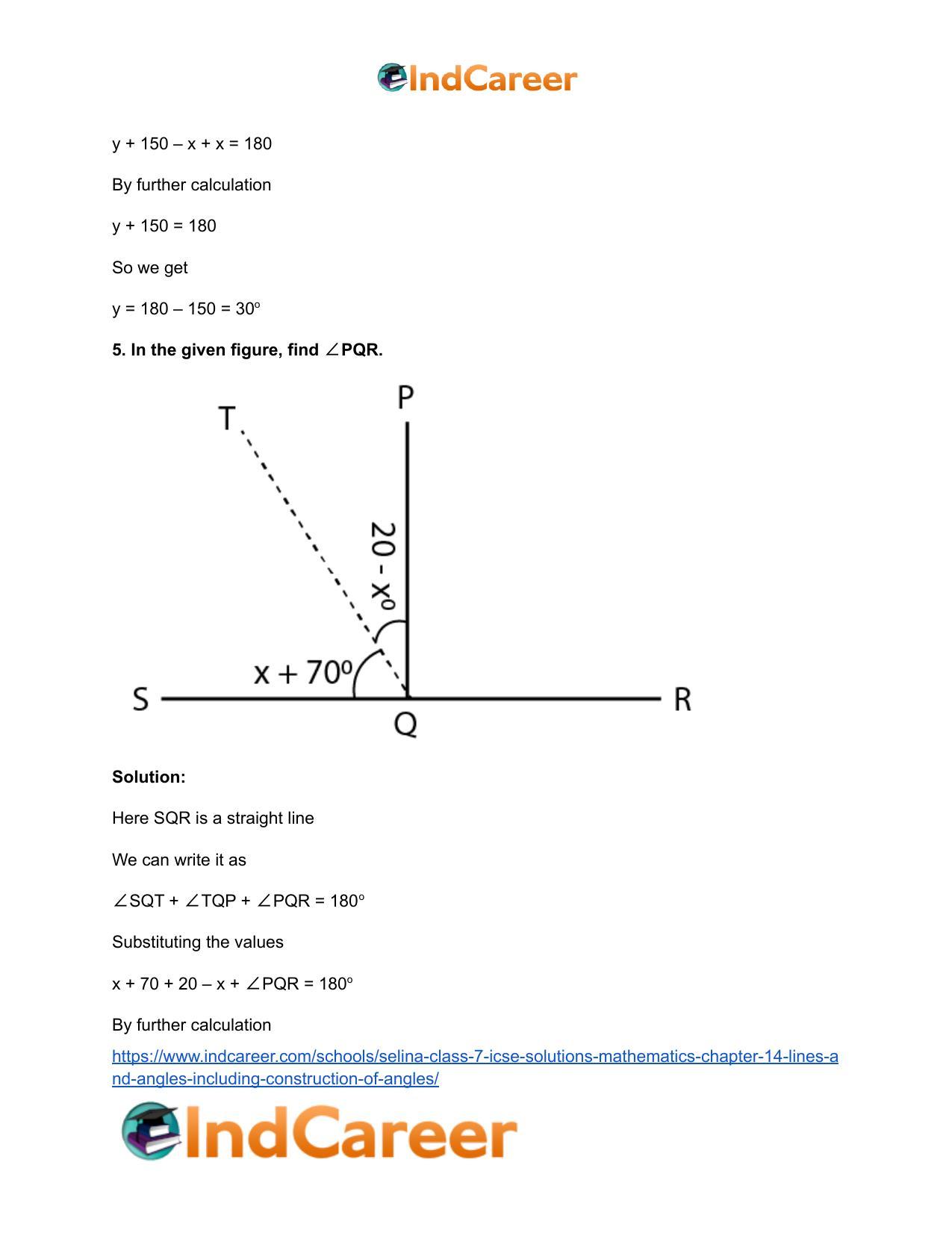Selina Class 7 ICSE Solutions Mathematics : Chapter 14- Lines and Angles (Including Construction of Angles) - Page 7