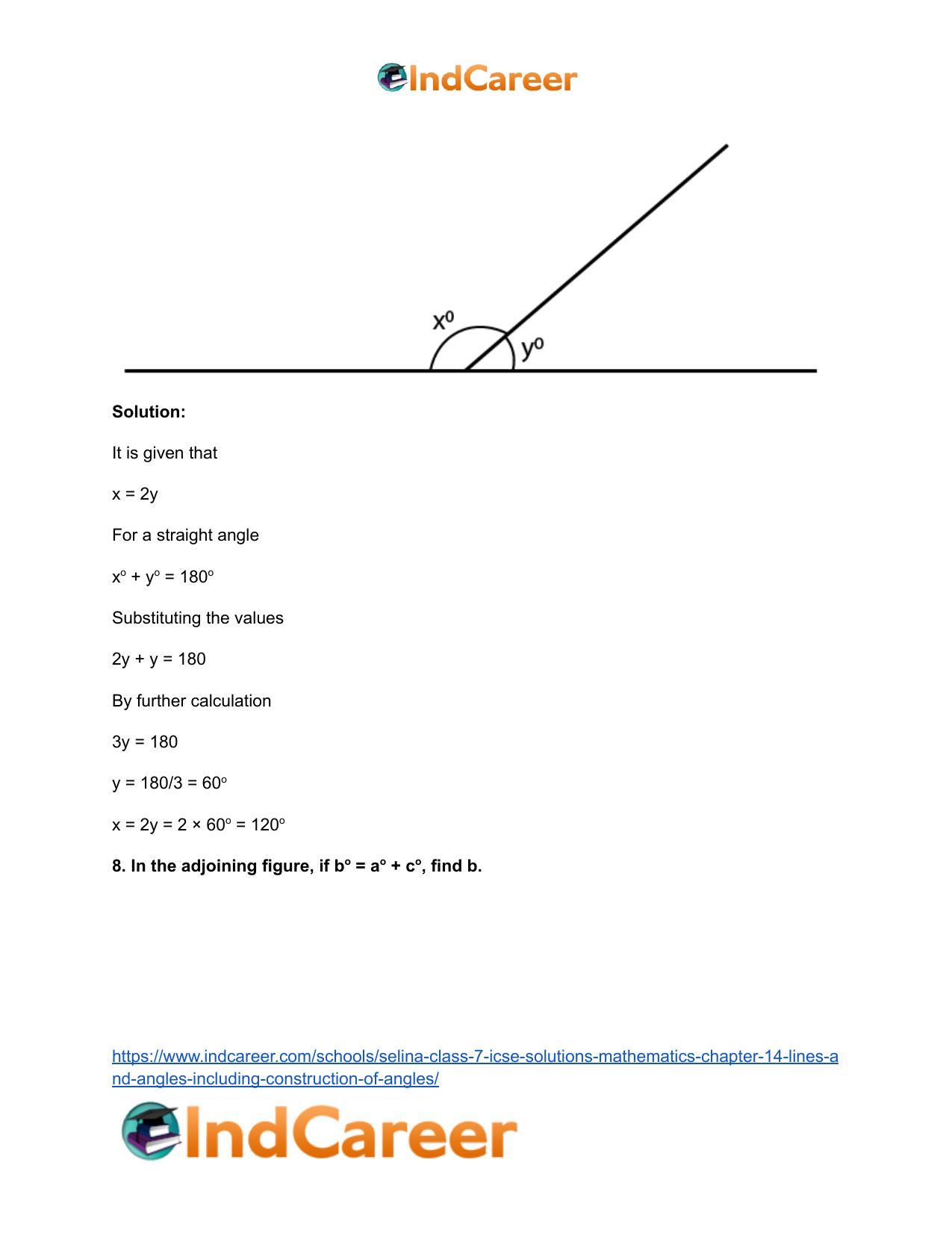 Selina Class 7 ICSE Solutions Mathematics : Chapter 14- Lines and Angles (Including Construction of Angles) - Page 9