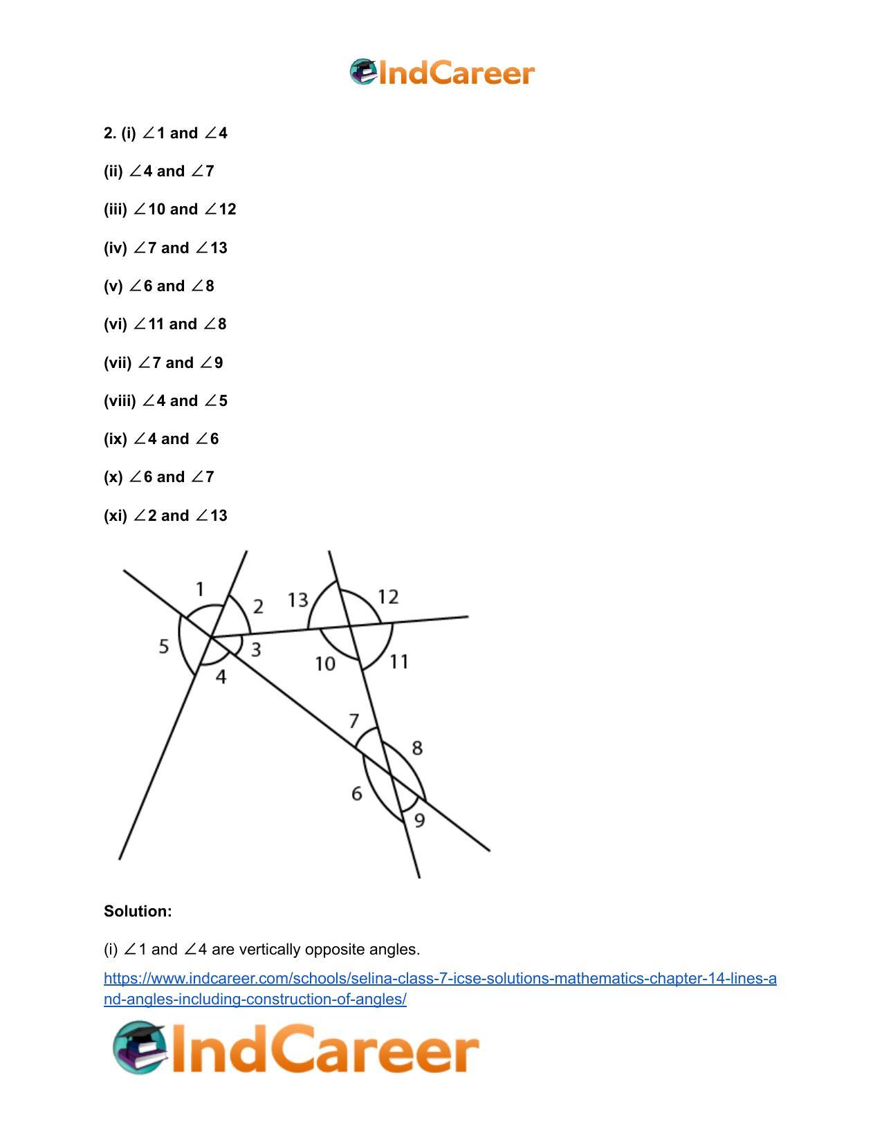 Selina Class 7 ICSE Solutions Mathematics : Chapter 14- Lines and Angles (Including Construction of Angles) - Page 19