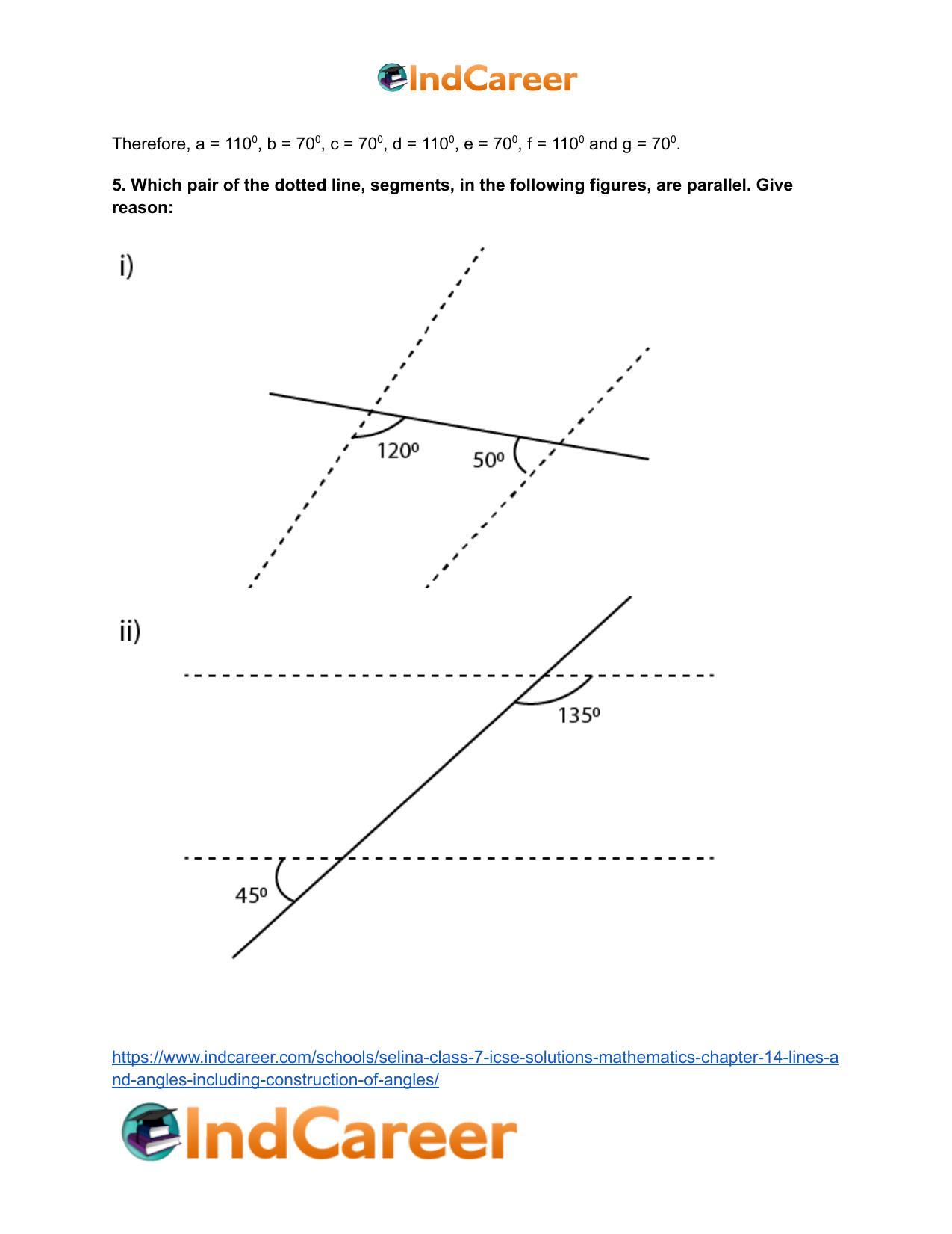 Selina Class 7 ICSE Solutions Mathematics : Chapter 14- Lines and Angles (Including Construction of Angles) - Page 23
