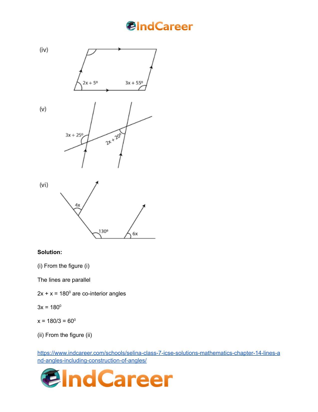 Selina Class 7 ICSE Solutions Mathematics : Chapter 14- Lines and Angles (Including Construction of Angles) - Page 37