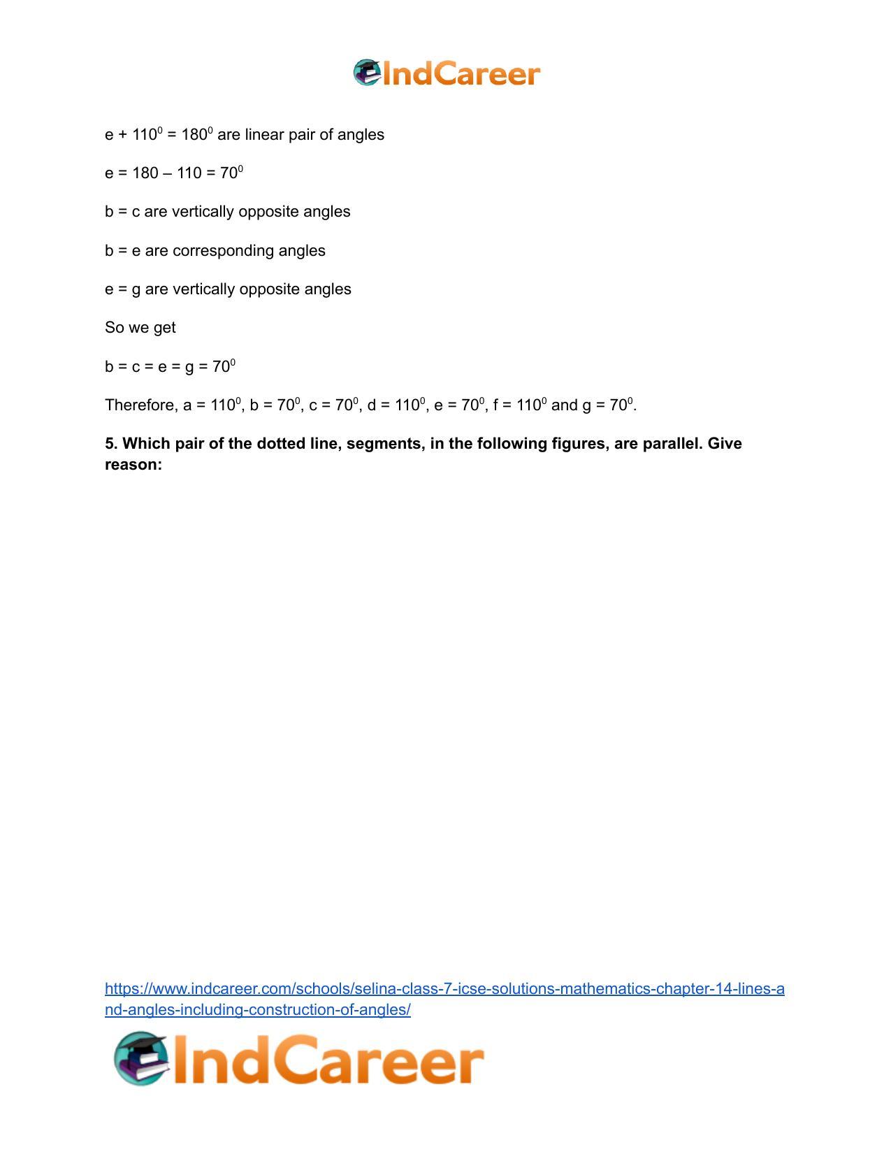 Selina Class 7 ICSE Solutions Mathematics : Chapter 14- Lines and Angles (Including Construction of Angles) - Page 40
