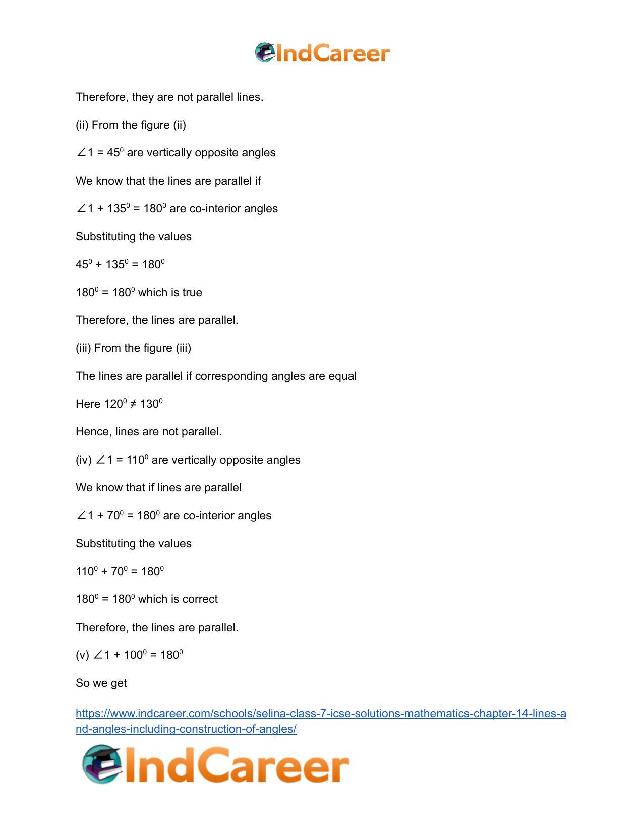 Selina Class 7 ICSE Solutions Mathematics : Chapter 14- Lines and Angles (Including Construction of Angles) - Page 44