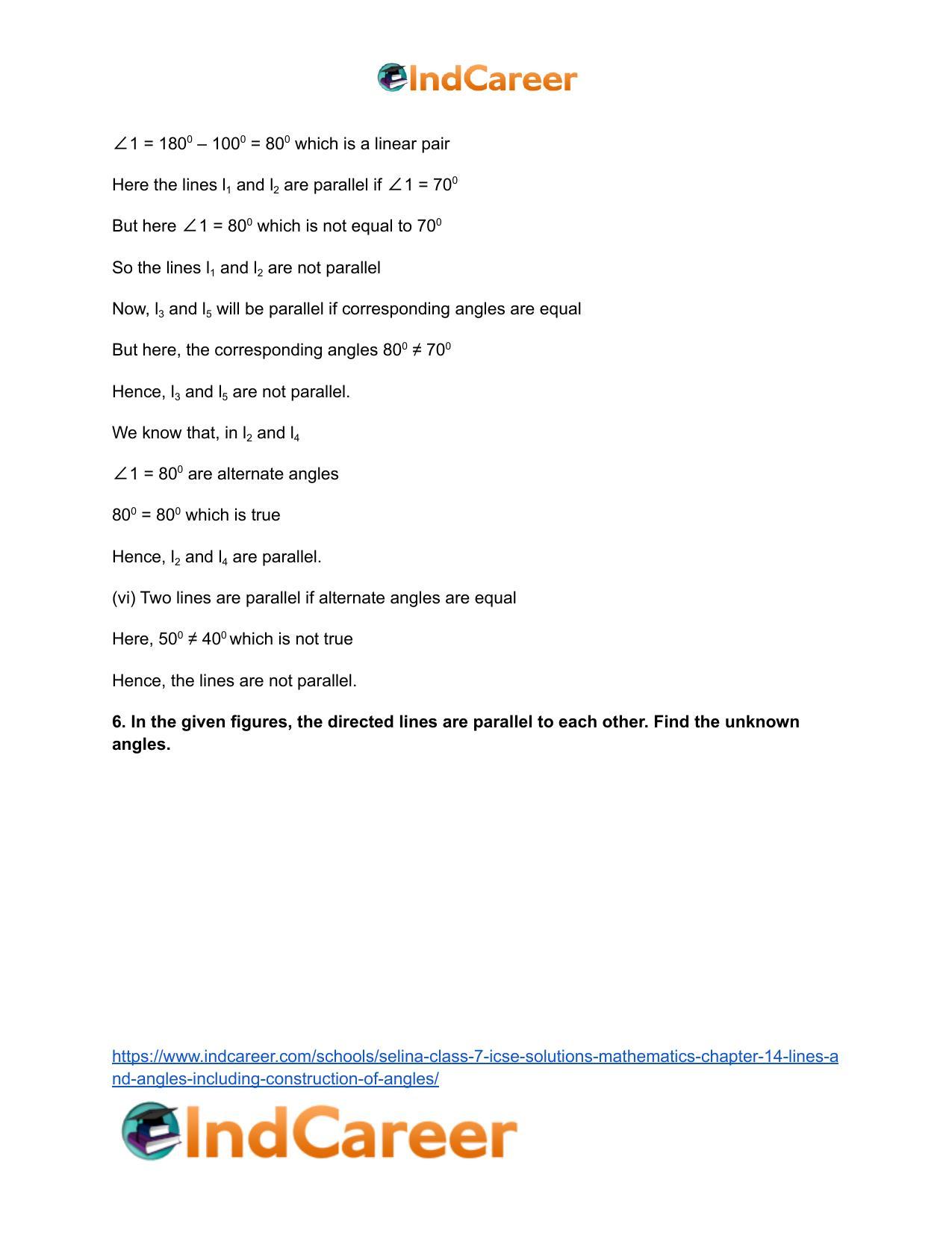 Selina Class 7 ICSE Solutions Mathematics : Chapter 14- Lines and Angles (Including Construction of Angles) - Page 45
