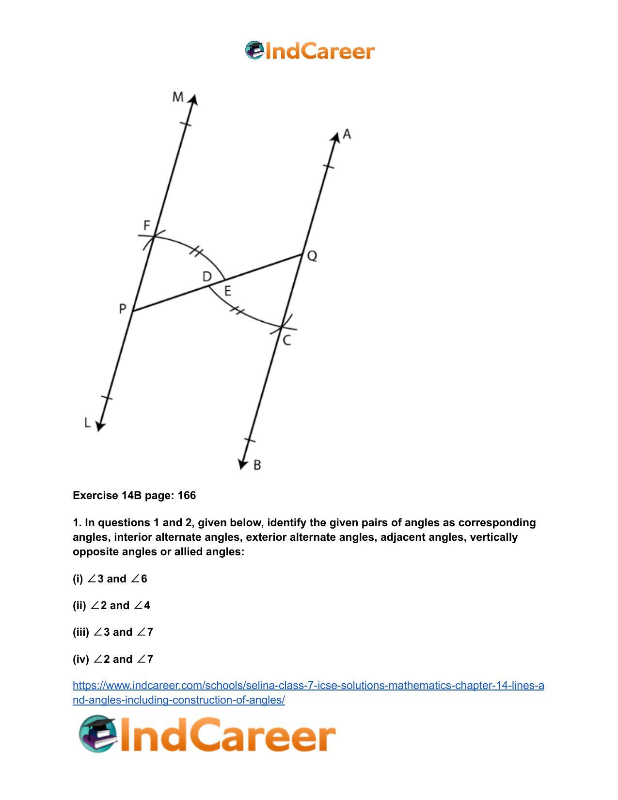 Selina Class 7 ICSE Solutions Mathematics : Chapter 14- Lines and Angles (Including Construction of Angles) - Page 71