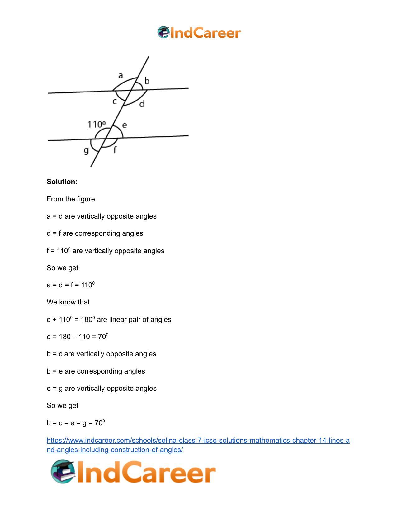 Selina Class 7 ICSE Solutions Mathematics : Chapter 14- Lines and Angles (Including Construction of Angles) - Page 76